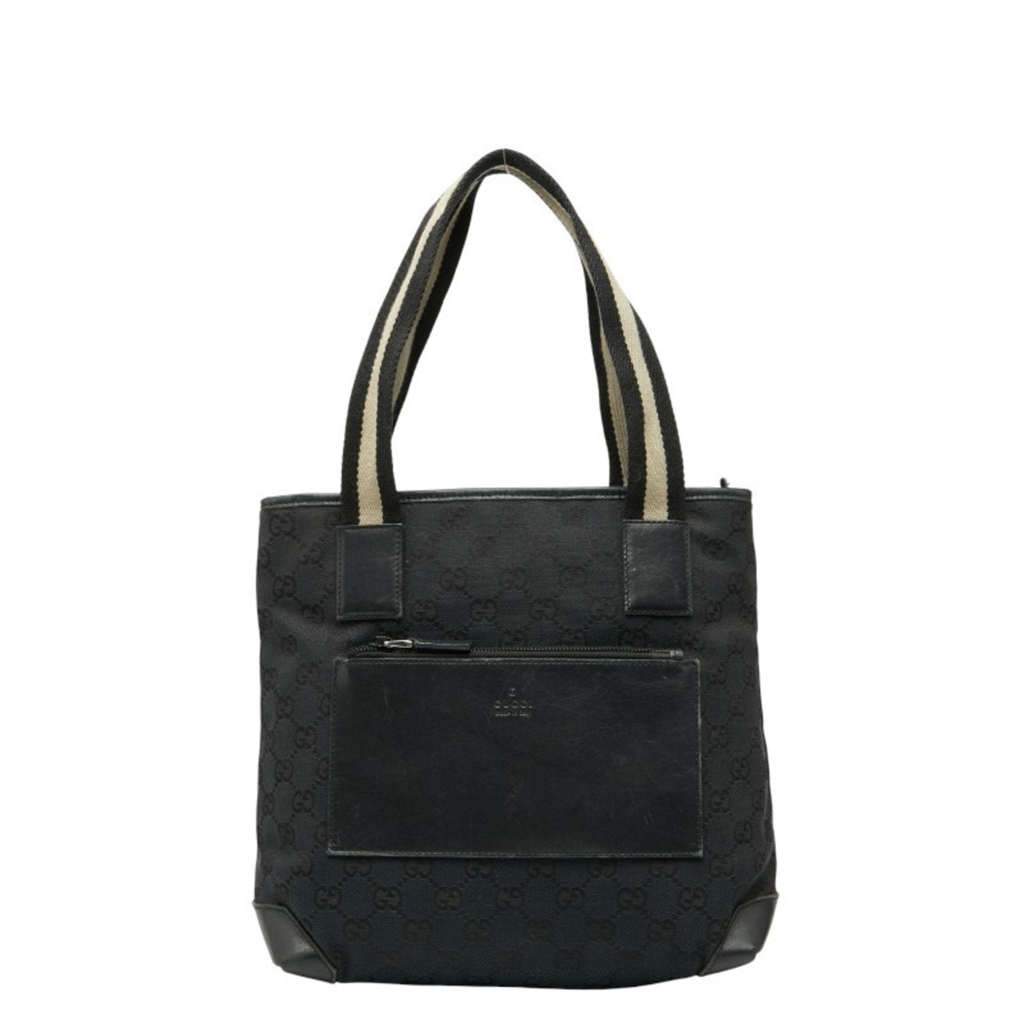 Gucci Black Canvas Leather Handbag (Pre-Owned)