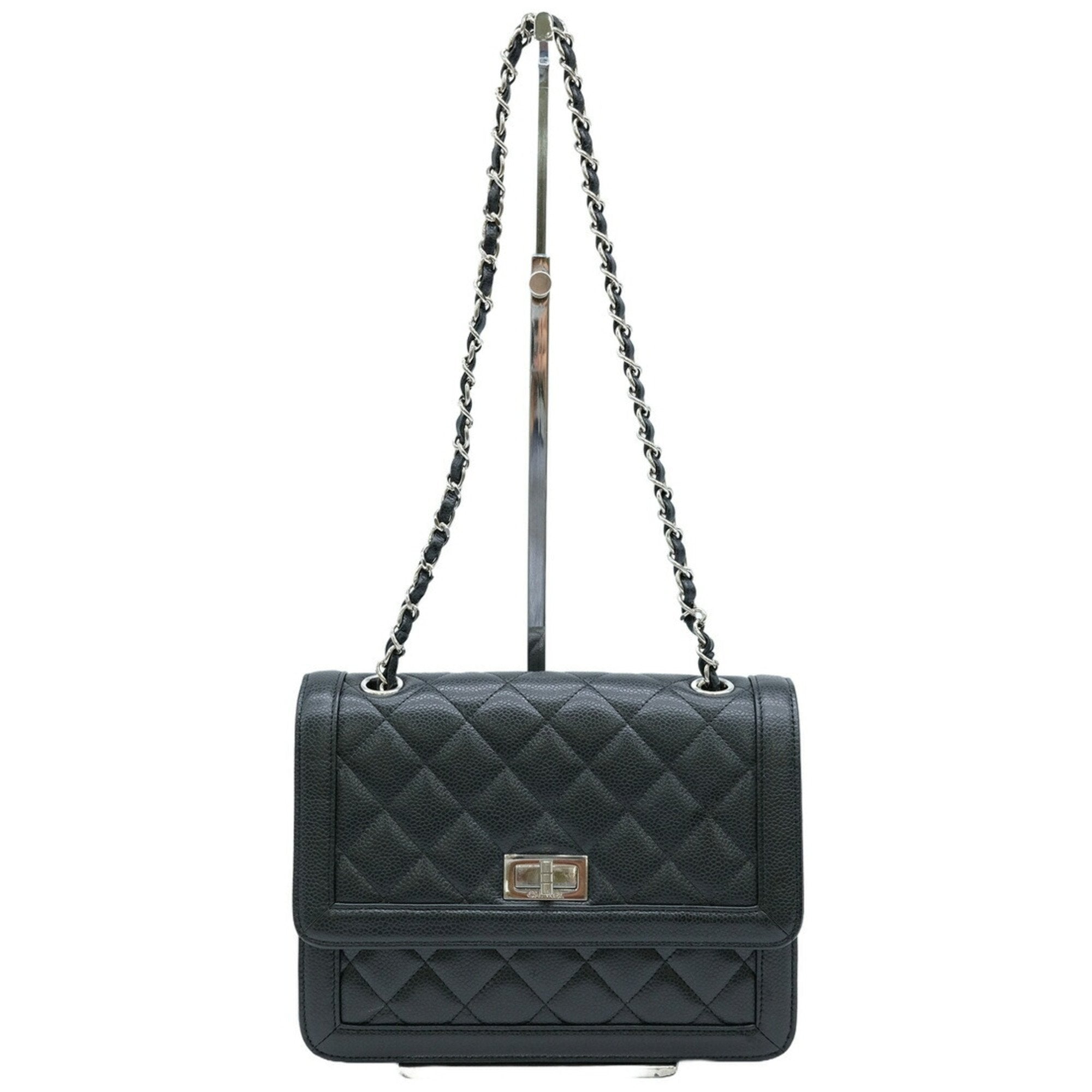 Chanel Black Caviar Leather Shoulder Bag (Pre-Owned)