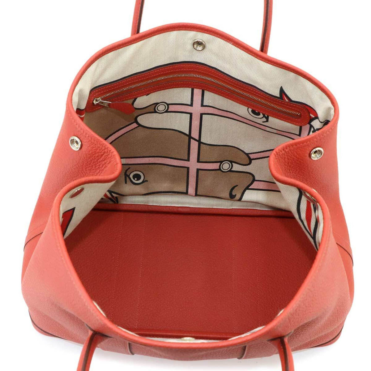 Hermes Red Color Country Leather Handbag Tote Bag (Pre-Owned)