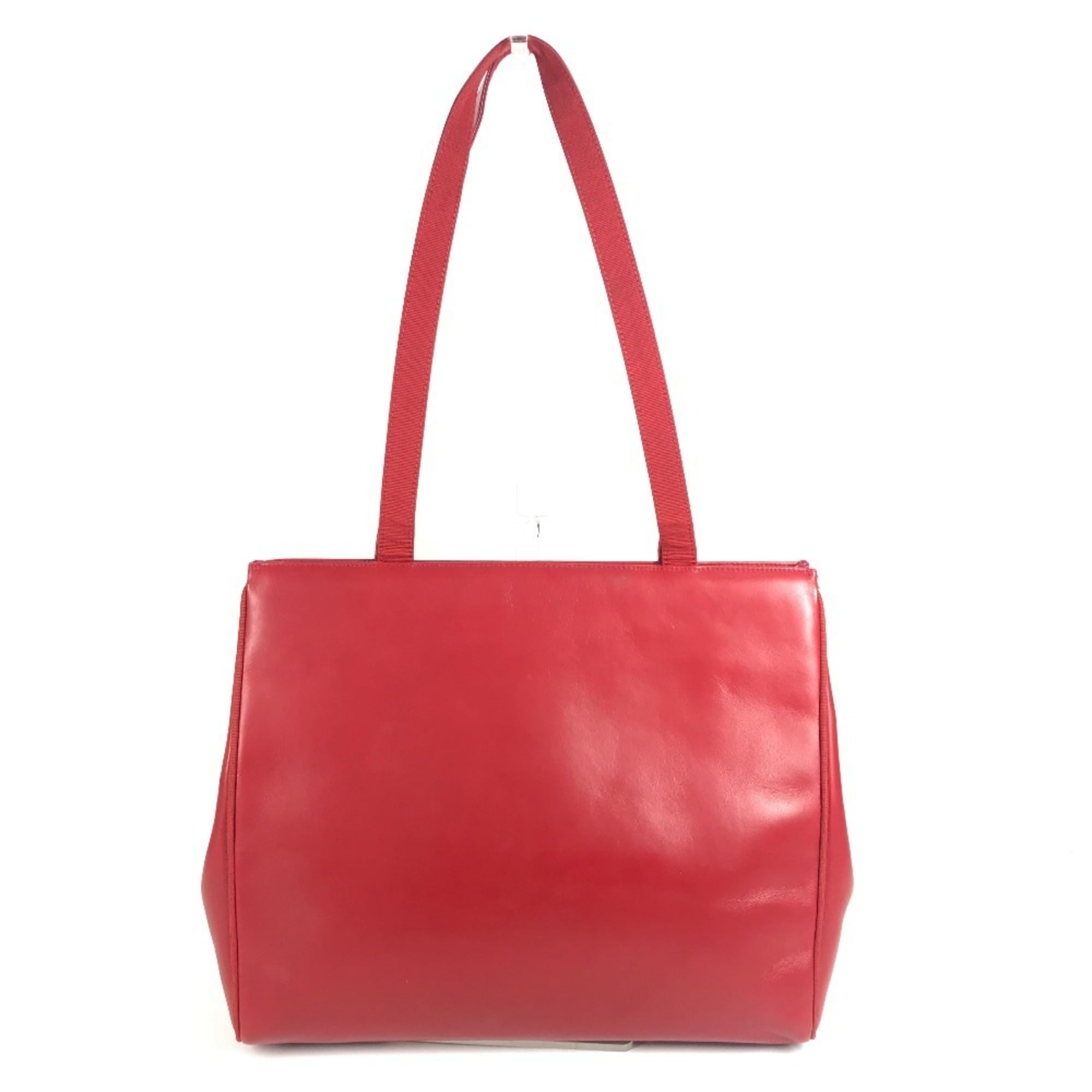 Salvatore Ferragamo Vara Red Color Leather Shoulder Bag Tote Bag (Pre-Owned)