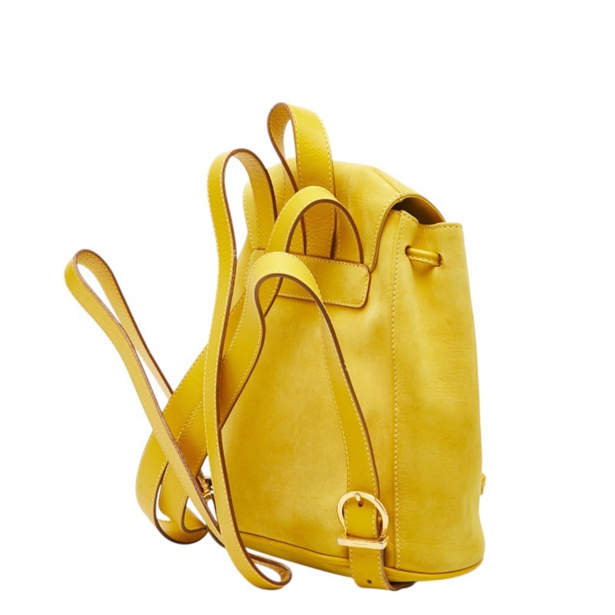 Salvatore Ferragamo Yellow Leather Backpack (Pre-Owned)