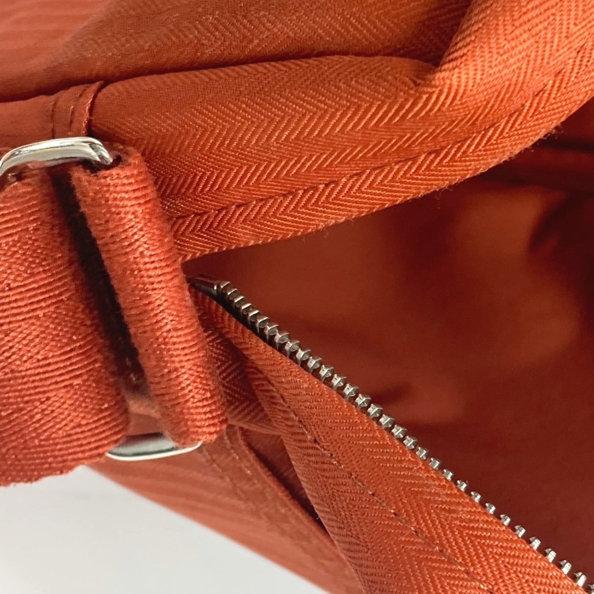 Hermes Acapulco Orange Nylon Canvas Pochette Shoulder Bag (Pre-Owned)