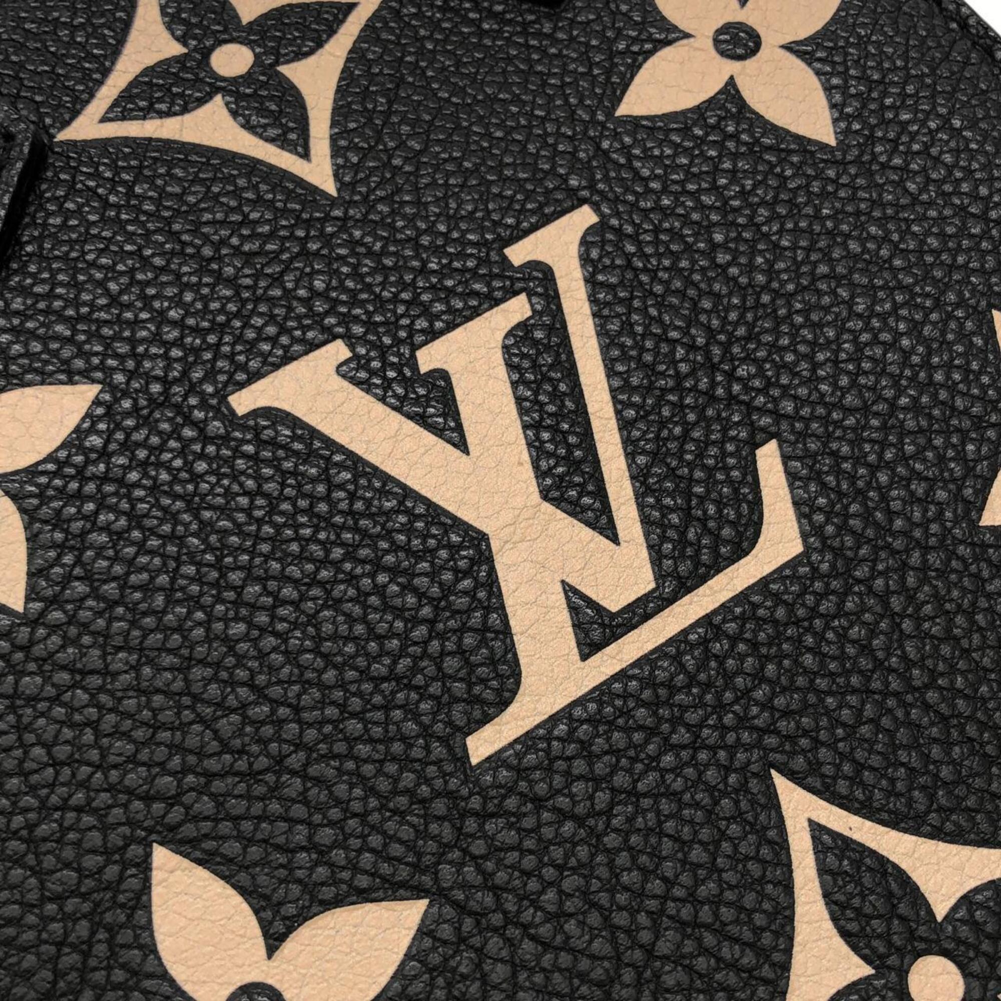 Louis Vuitton Beige Black Leather Shoulder Bag (Pre-Owned)
