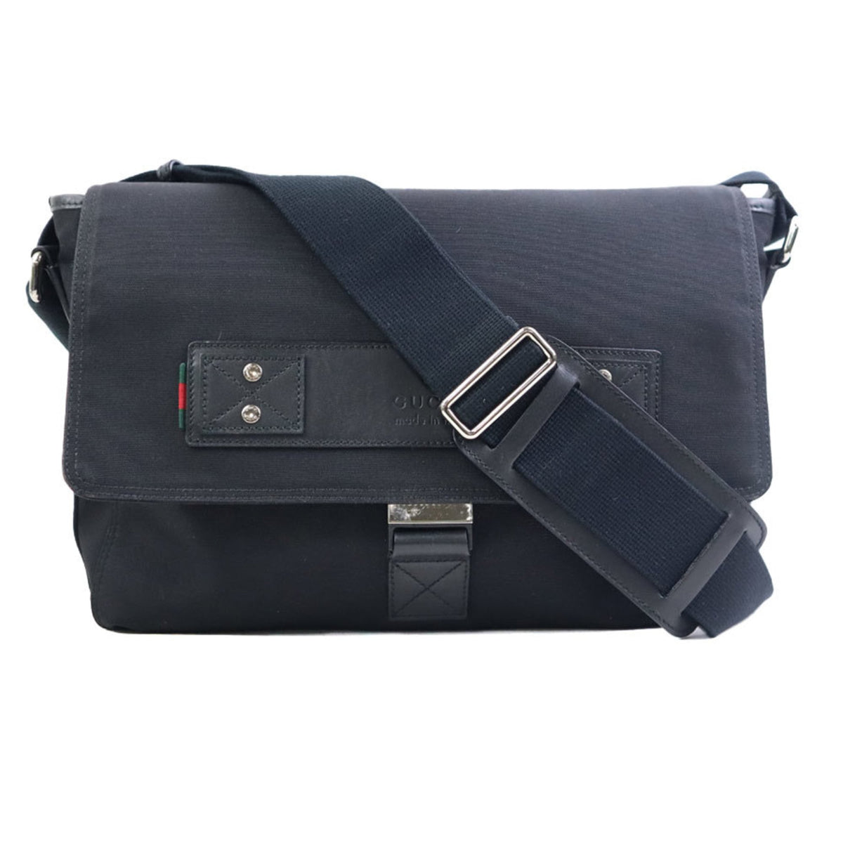 Gucci Black Nylon Leather Shoulder Bag (Pre-Owned)