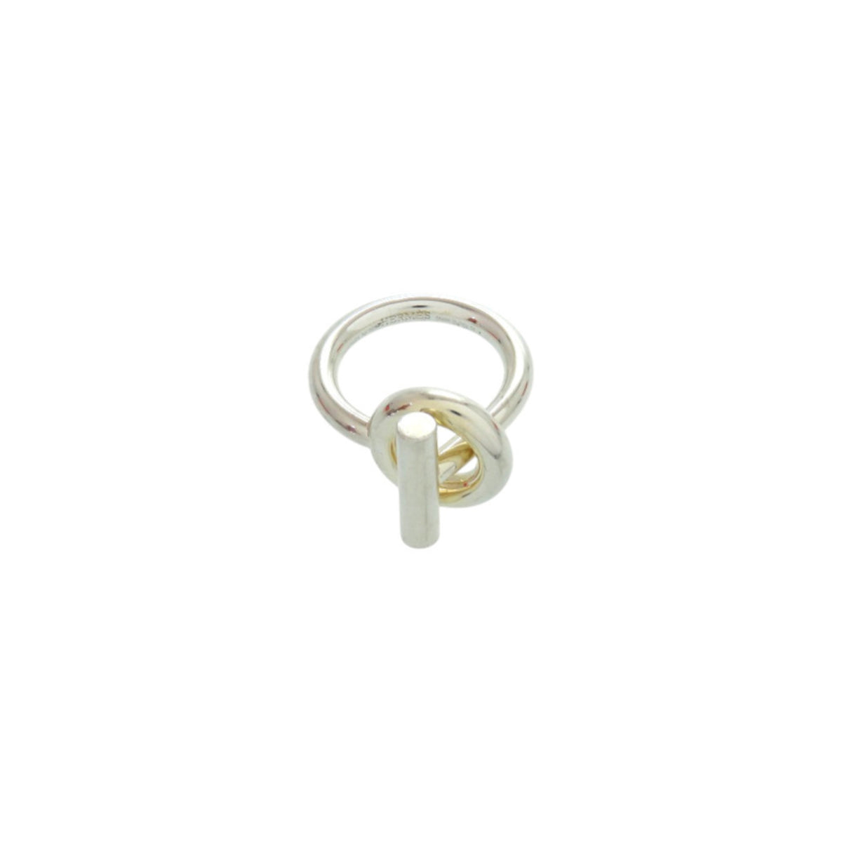 Hermes Gold Silver Silver 925 Band Ring (Pre-Owned)