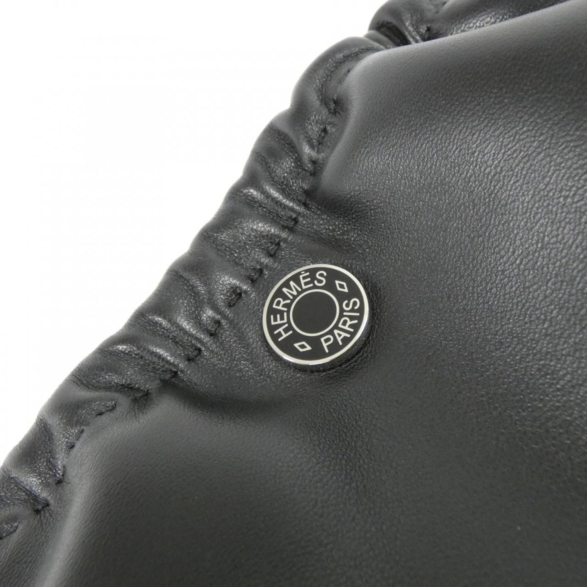 Hermes Black Agneau Milo Swift Leather Handbag Pouch (Pre-Owned)