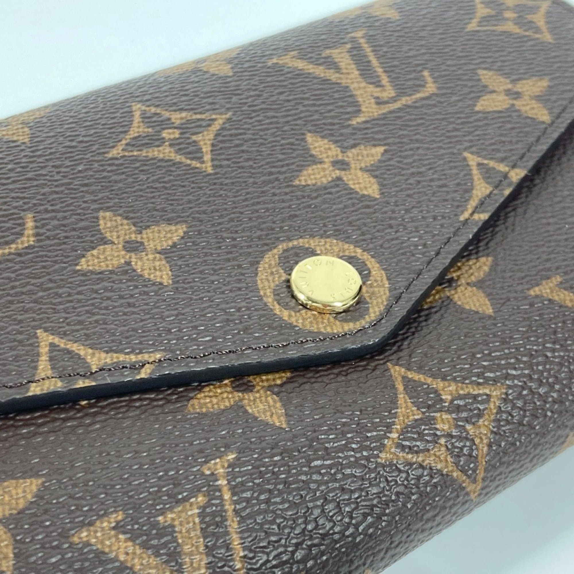 Louis Vuitton Blue Brown Monogram Long Wallet (Bi-Fold) (Pre-Owned)
