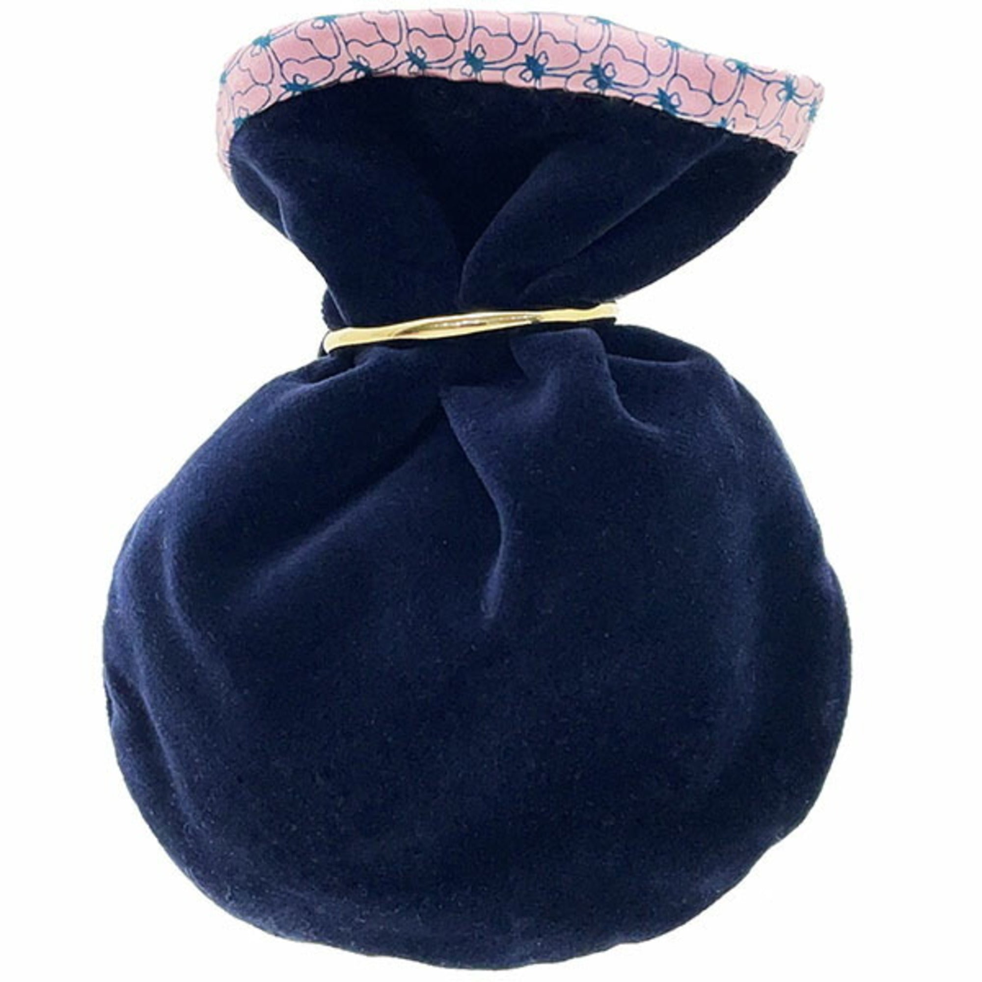 Bottega Veneta Navy Pink Velvet Pouch (Pre-Owned)