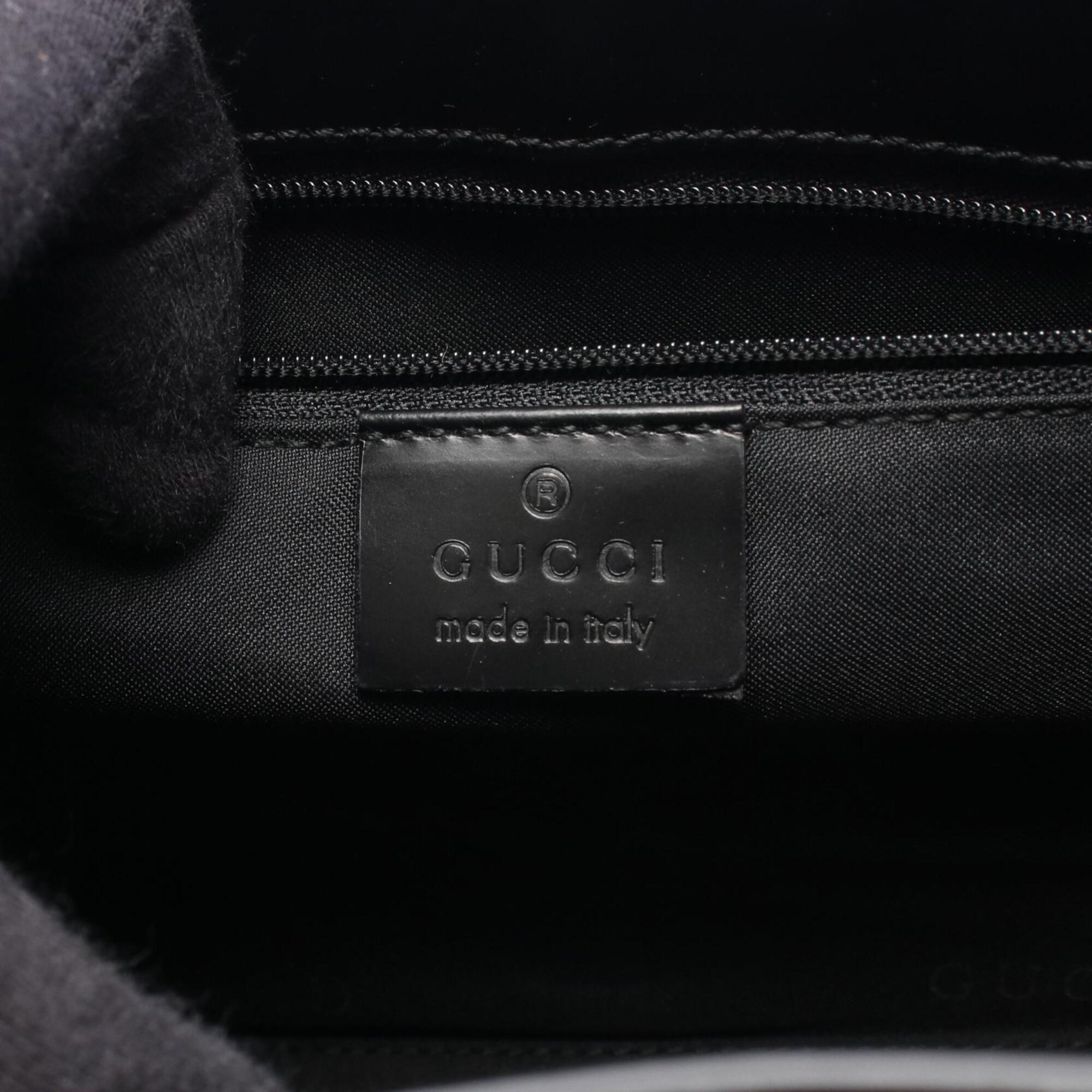 Gucci Black Canvas Leather Handbag (Pre-Owned)