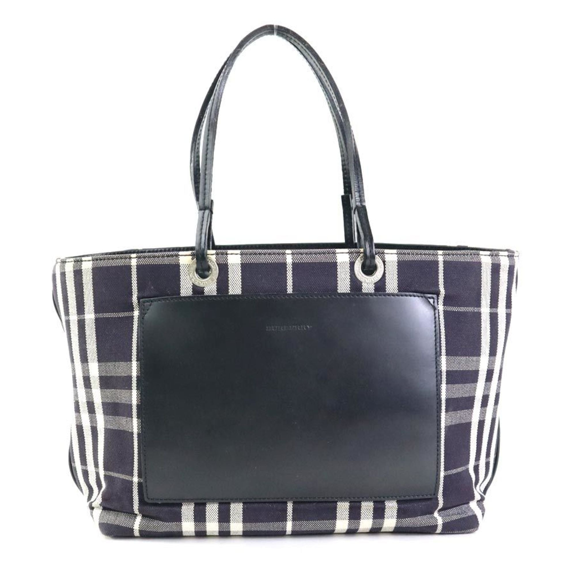 Burberry Black Canvas Leather Handbag (Pre-Owned)