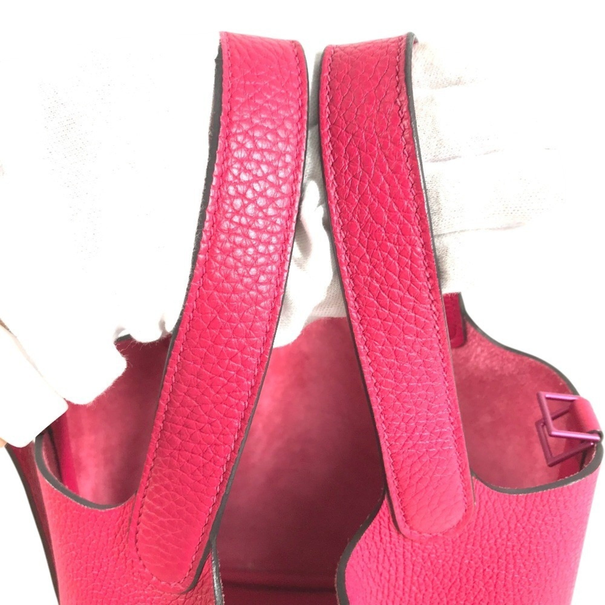 Hermes Pink Taurillon Clemence Leather Handbag (Pre-Owned)