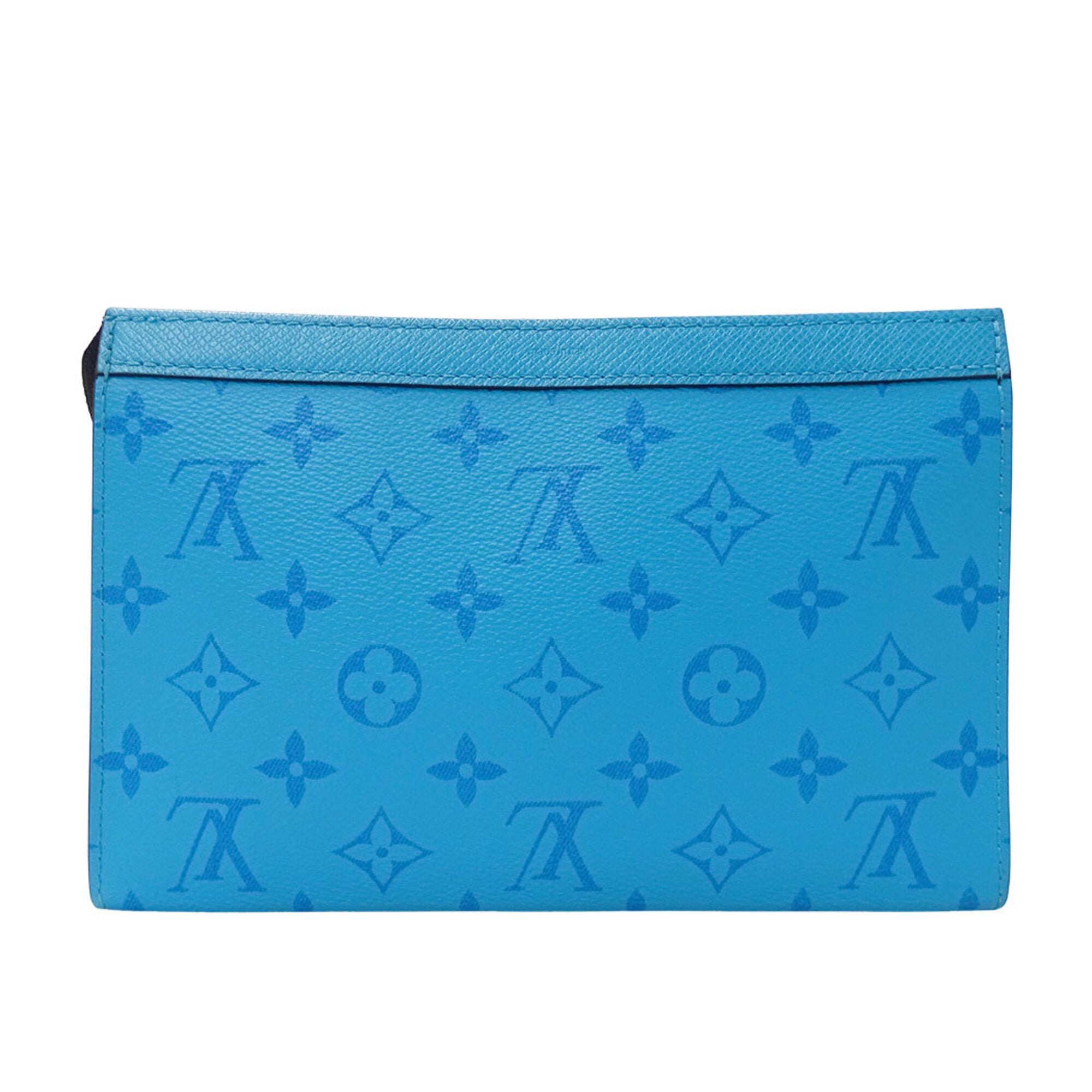 Louis Vuitton Blue Taigarama Handbag Pouch Shoulder Bag (Pre-Owned)
