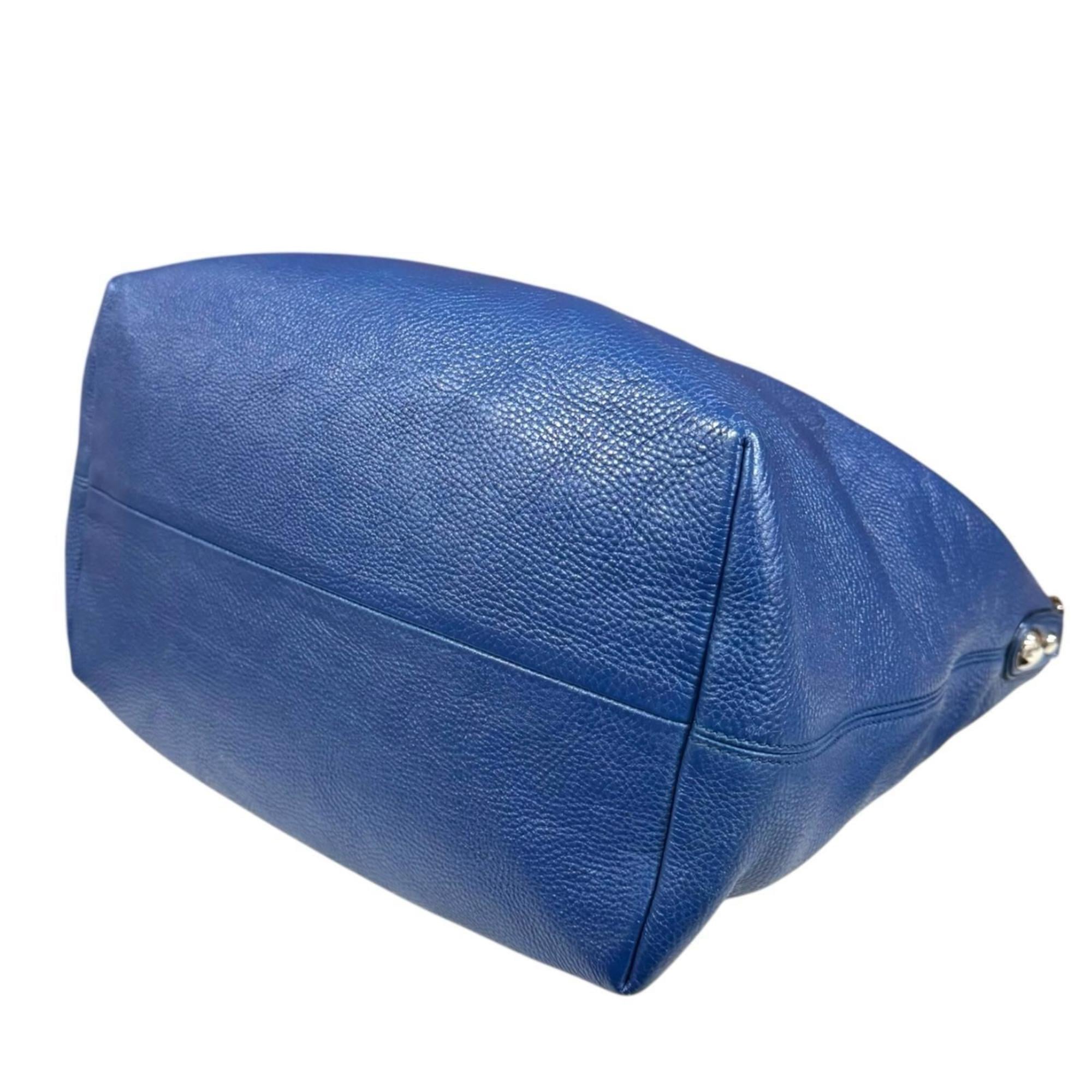 Gucci Blue Leather Shoulder Bag Tote Bag (Pre-Owned)