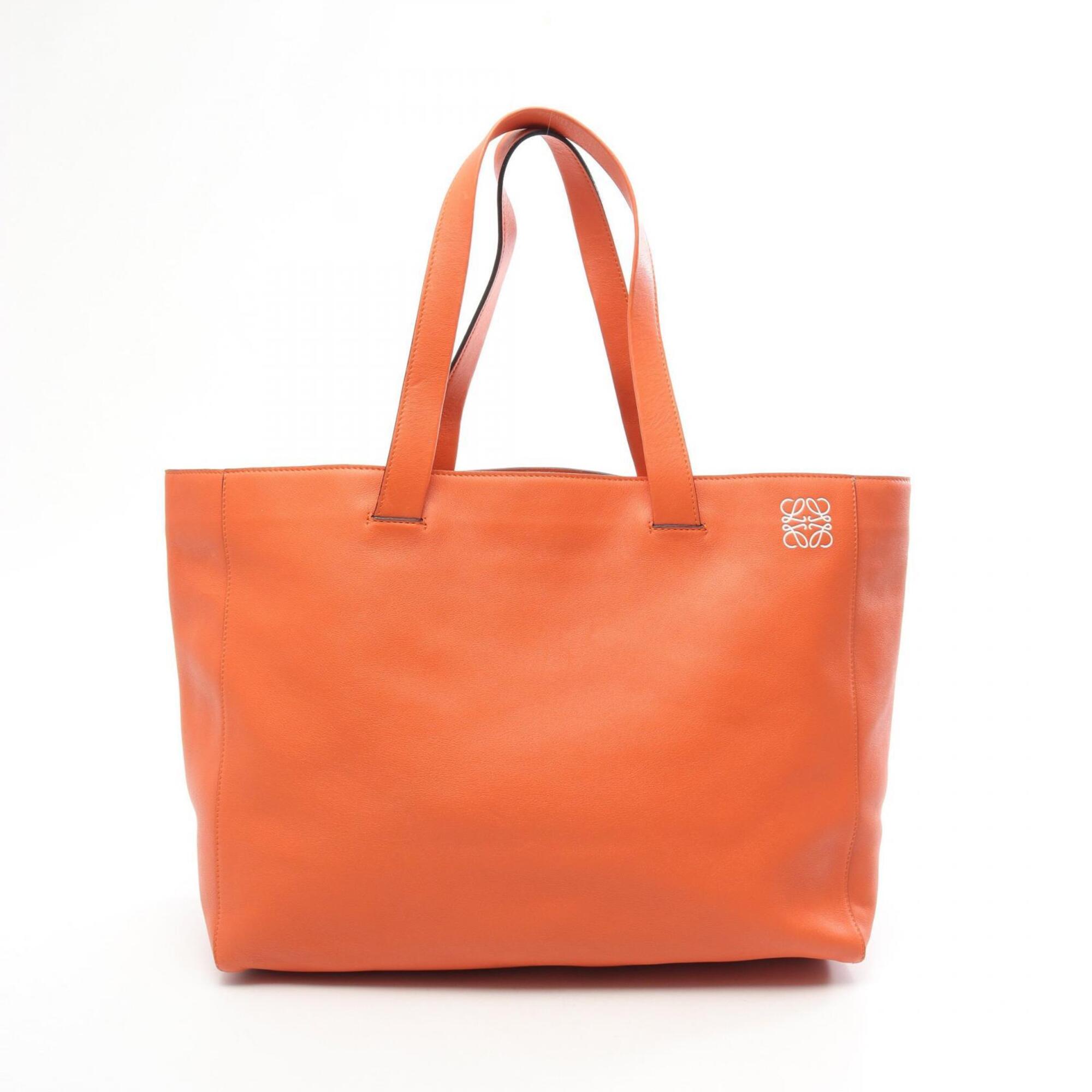 Loewe Orange Leather Handbag Tote Bag (Pre-Owned)