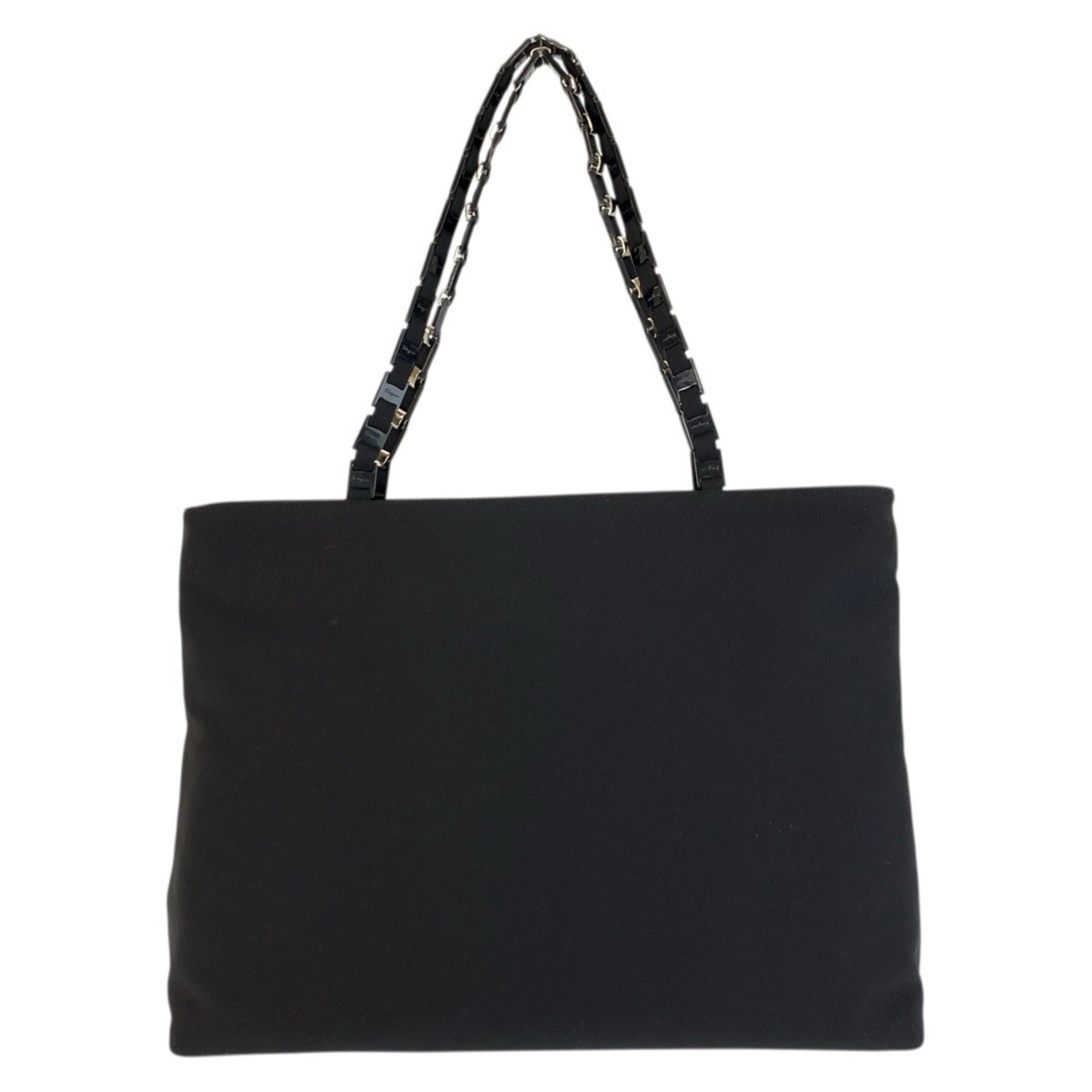 Salvatore Ferragamo Black Nylon Shoulder Bag Tote Bag (Pre-Owned)