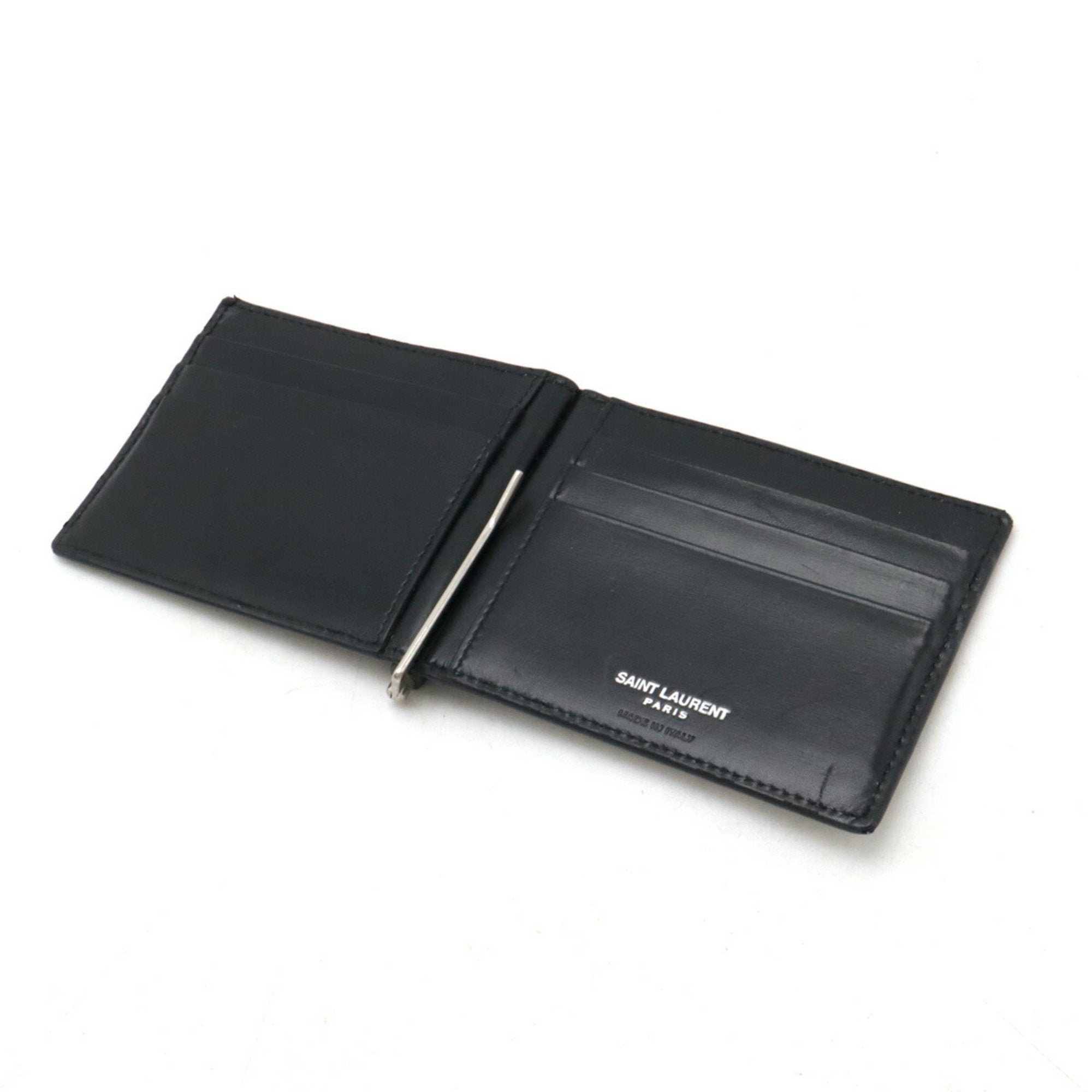 Saint Laurent Black Leather Bill Wallet (Bi-Fold) (Pre-Owned)