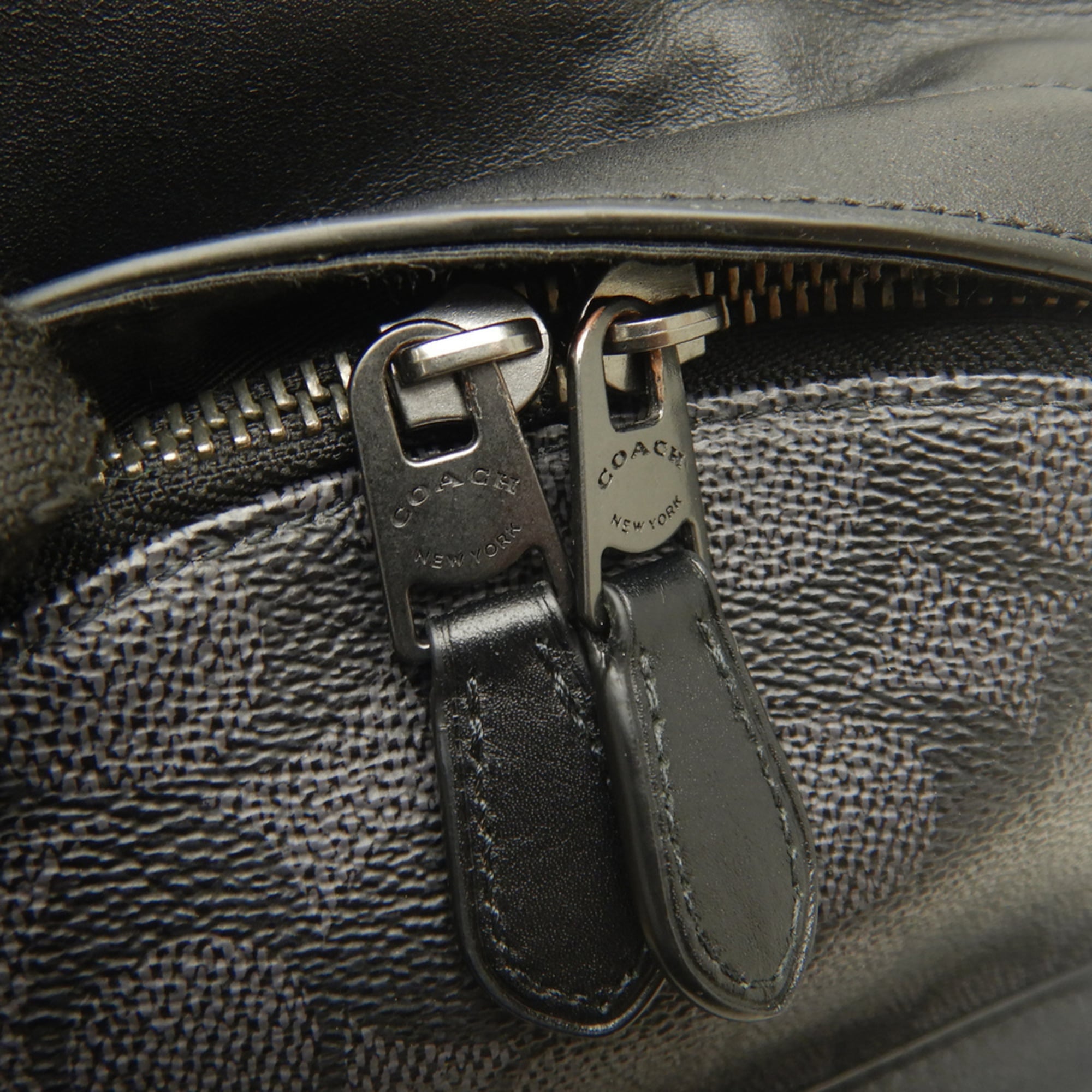 Coach Black Coated Canvas Leather Sling Bag (Pre-Owned)