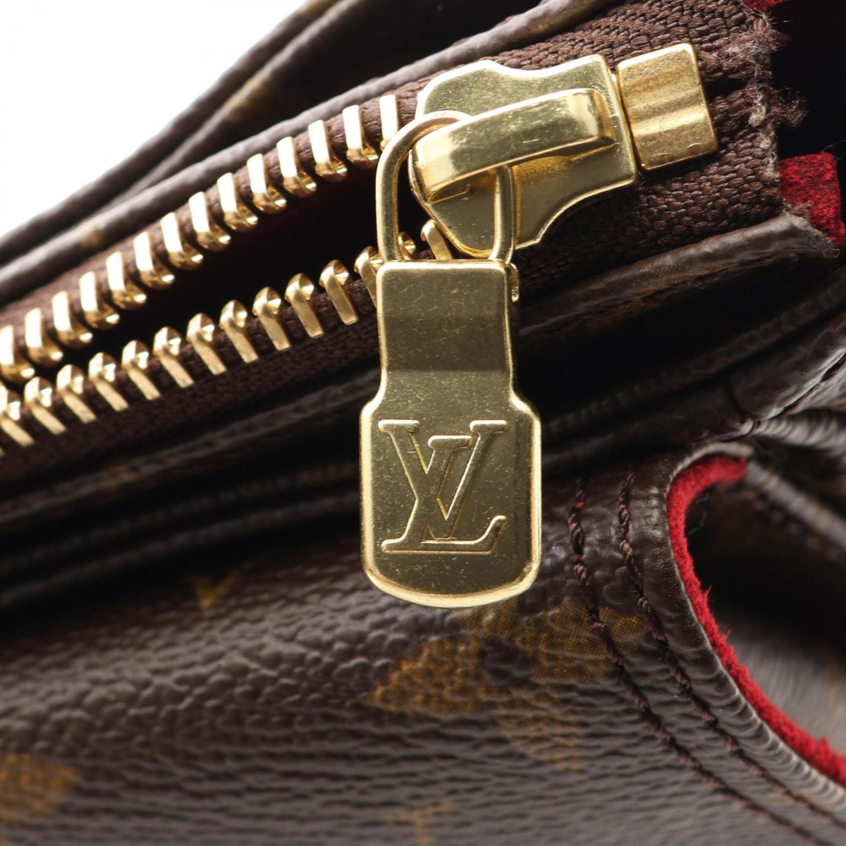 Louis Vuitton Brown Monogram Coated Canvas Leather Handbag Shoulder Bag (Pre-Owned)
