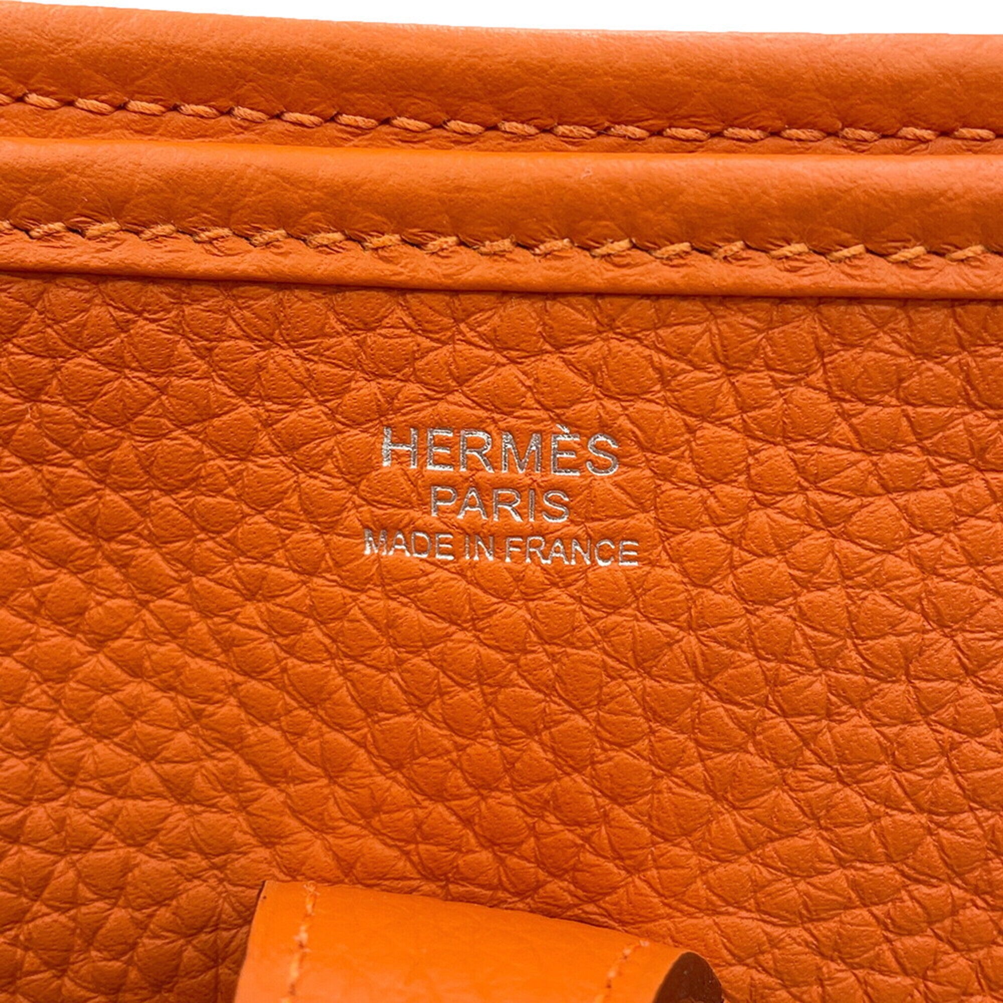 Hermes Evelyne Feu Taurillon Clemence Leather Handbag Shoulder Bag (Pre-Owned)