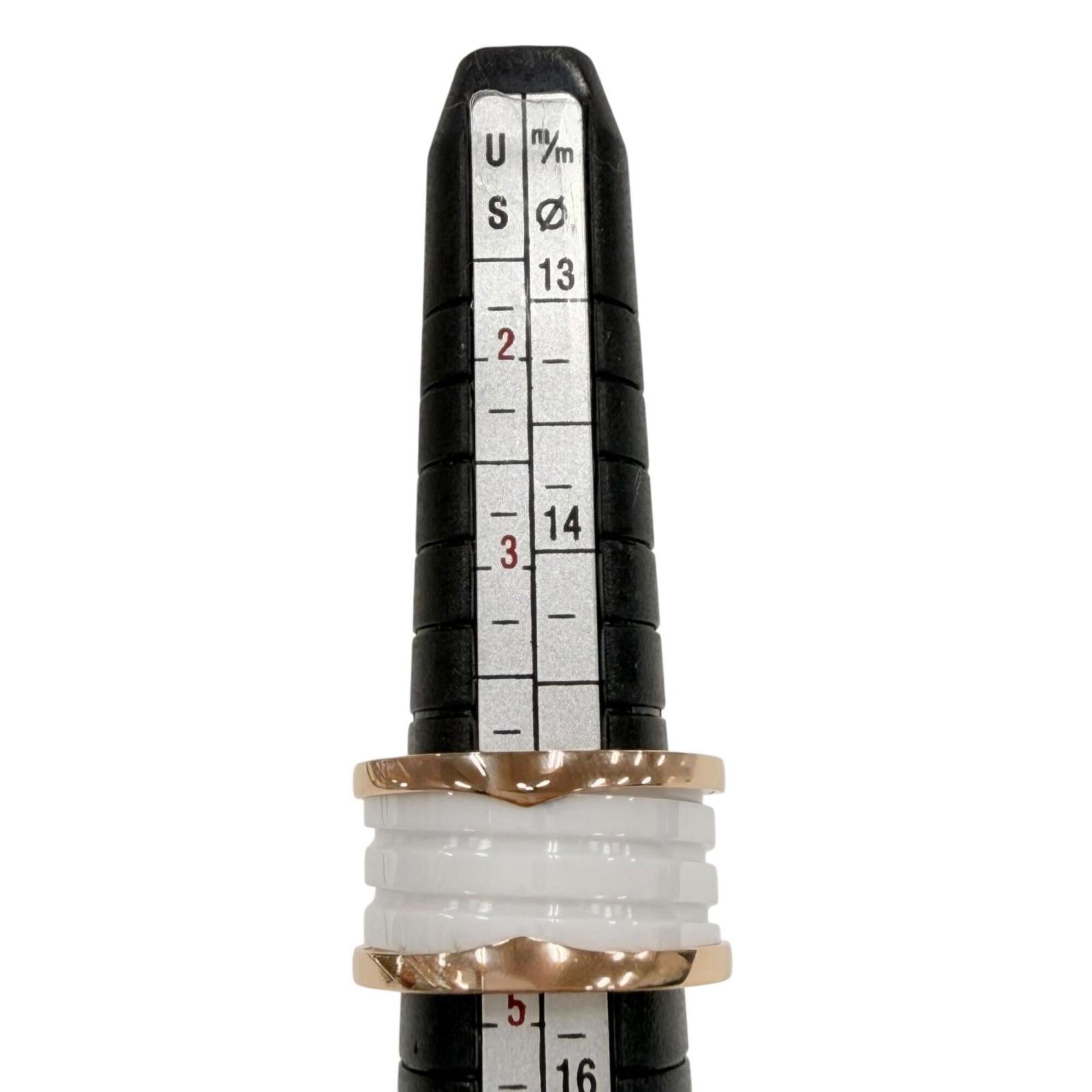 Bvlgari Pink Gold White Pink Gold (18K) Ceramic Band Ring (Pre-Owned)