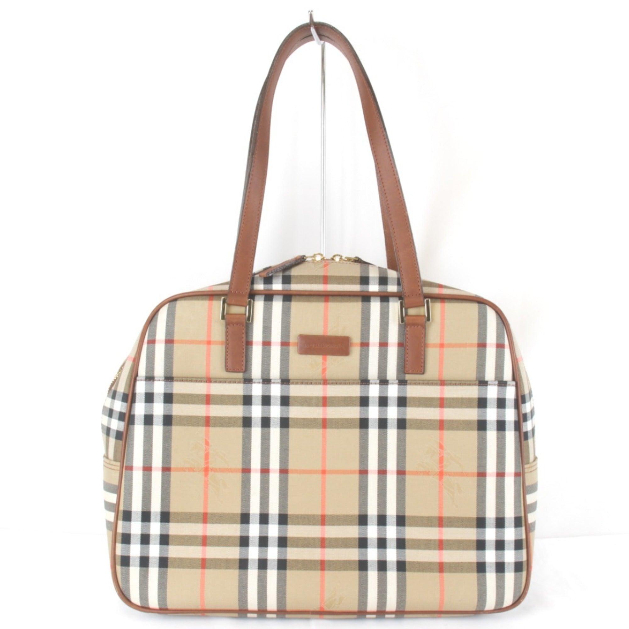 Burberry Beige Canvas Leather Handbag (Pre-Owned)