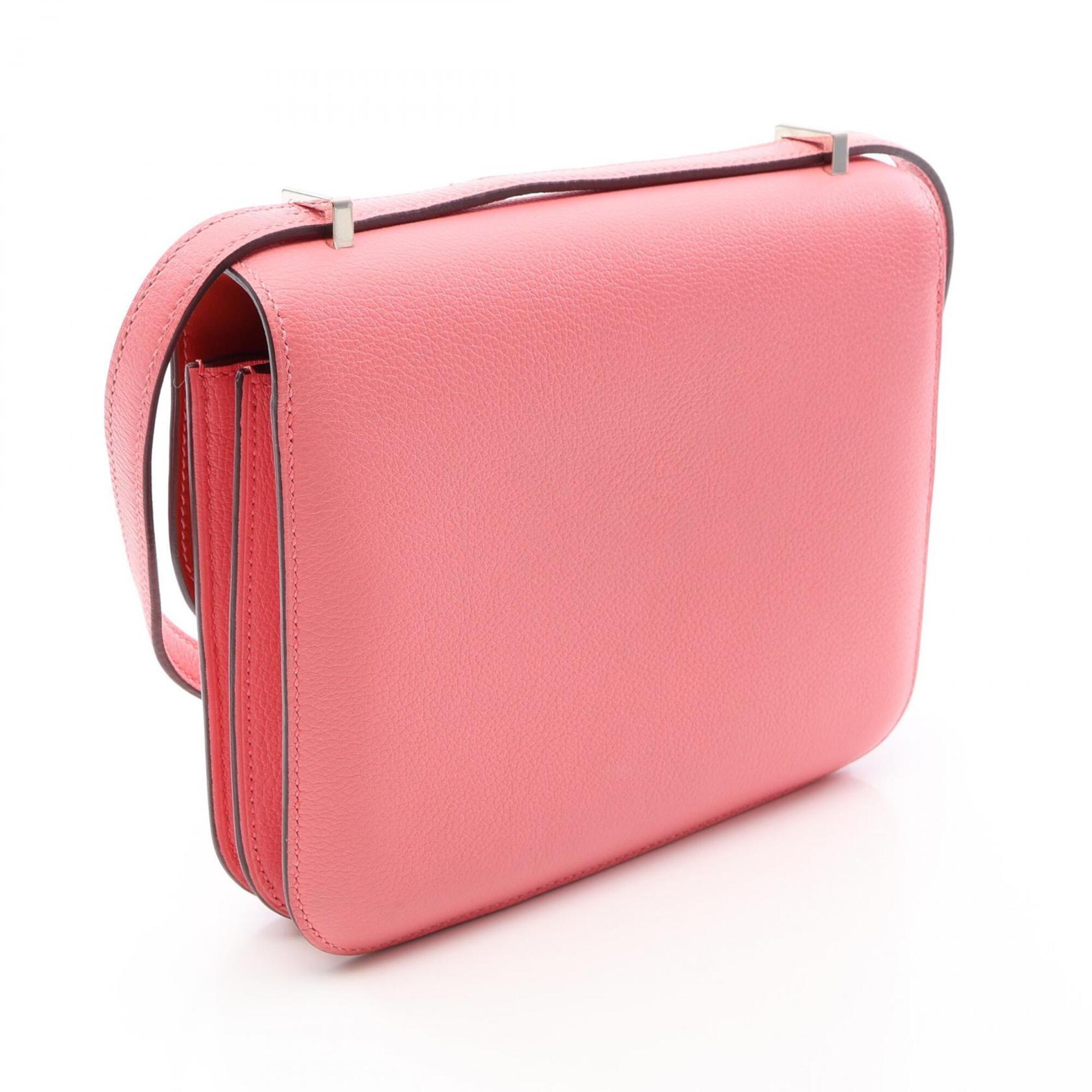 Hermes Constance Pink Leather Handbag Shoulder Bag (Pre-Owned)