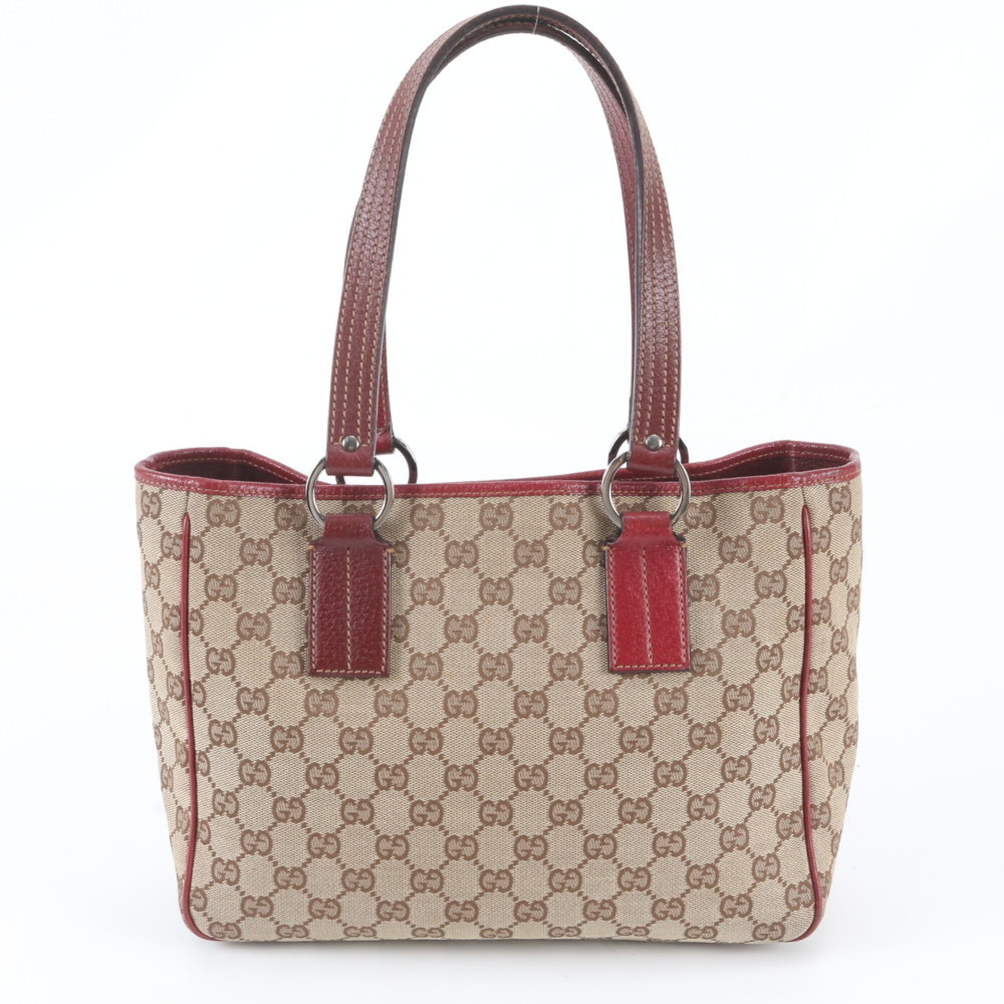 Gucci Gg Canvas Brown Red Color Gg Canvas Handbag Shoulder Bag Tote Bag (Pre-Owned)