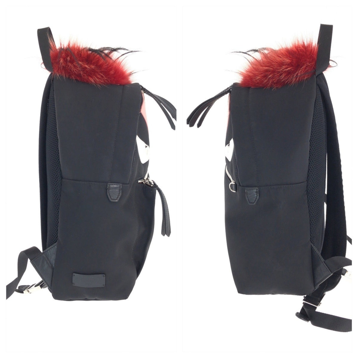 Fendi Black Pink Red Nylon Leather Backpack (Pre-Owned)