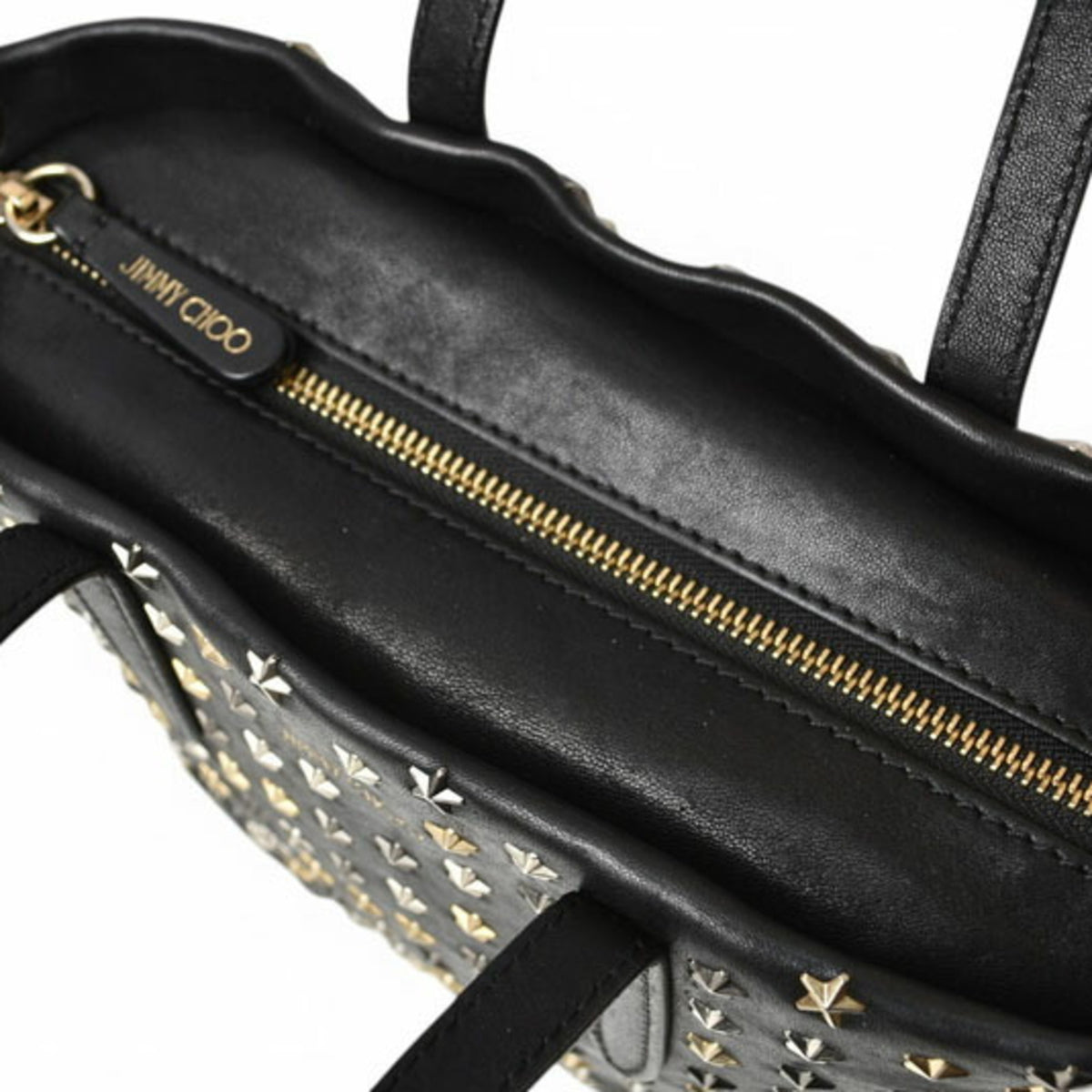 Jimmy Choo Black Leather Handbag Shoulder Bag (Pre-Owned)