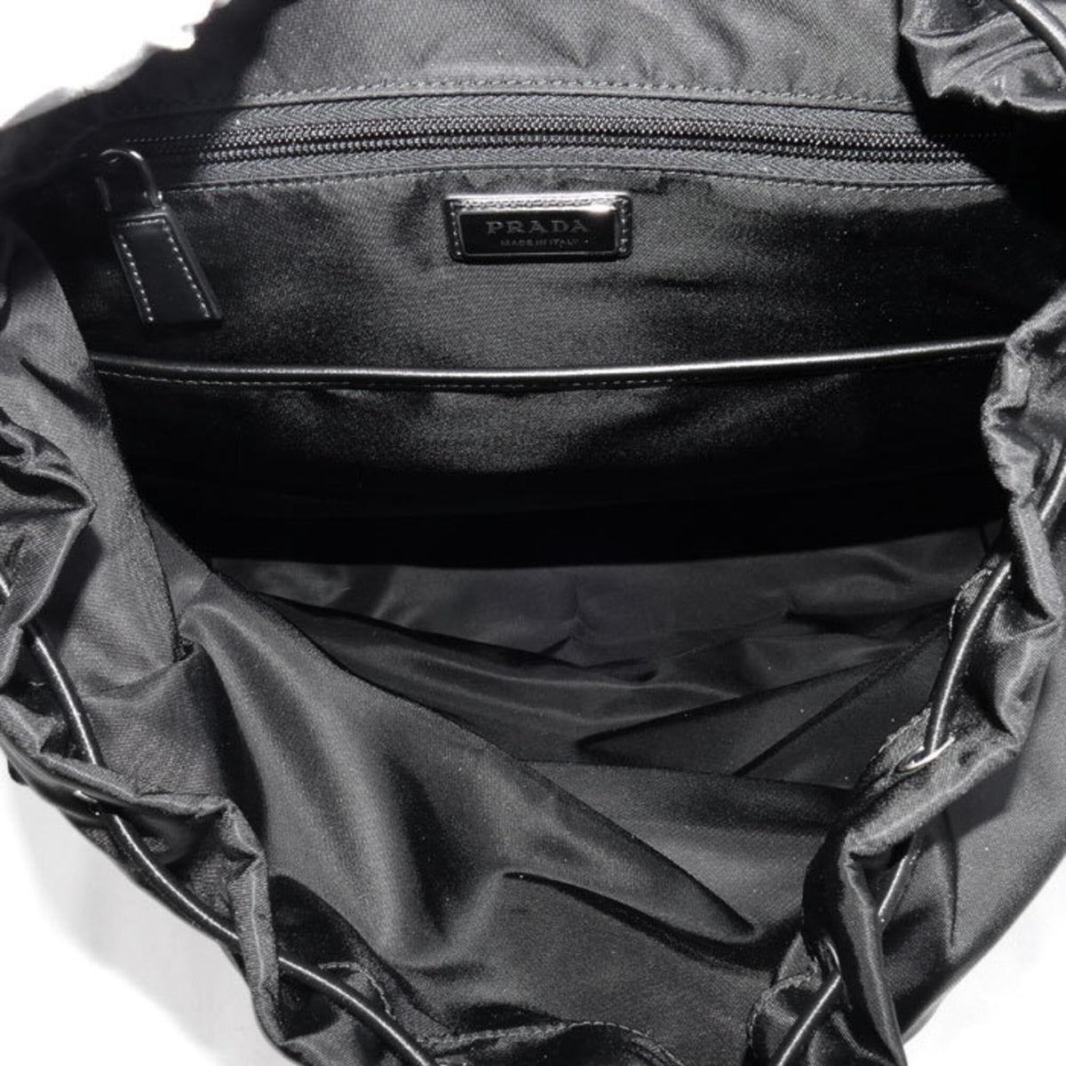 Prada Black Nylon Leather Backpack (Pre-Owned)