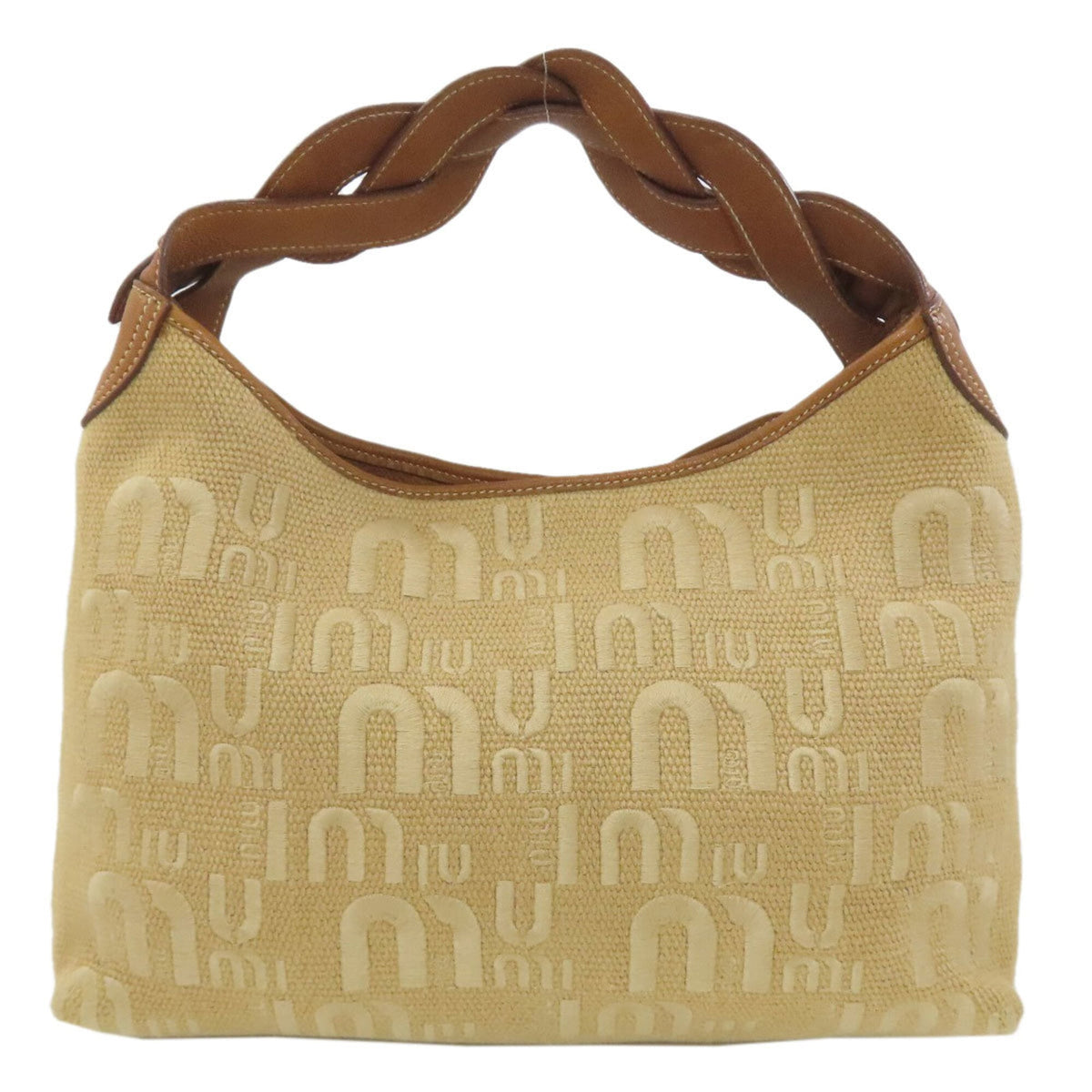 Miu Miu Brown Canvas Shoulder Bag (Pre-Owned)