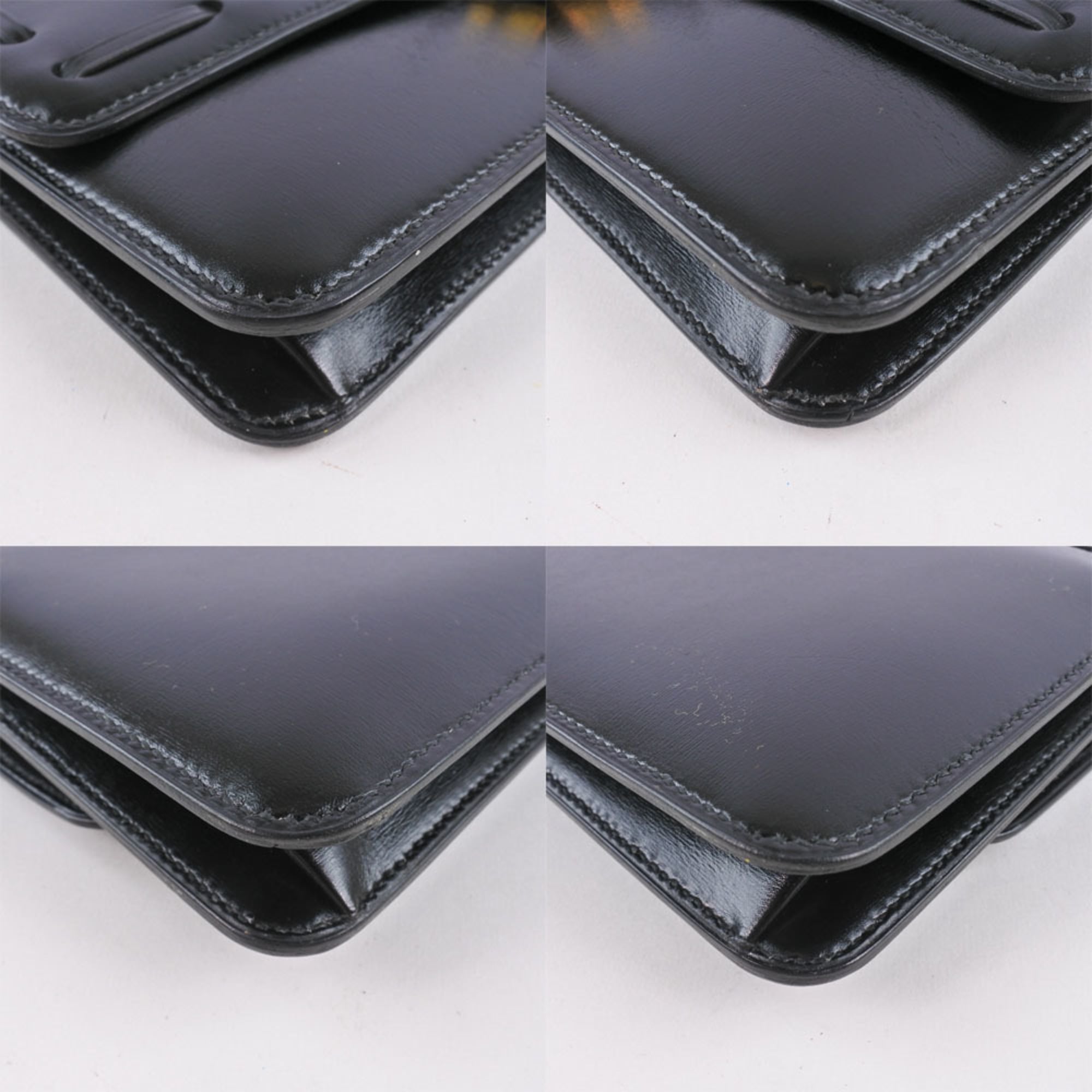 Hermes Black Leather Shoulder Bag (Pre-Owned)