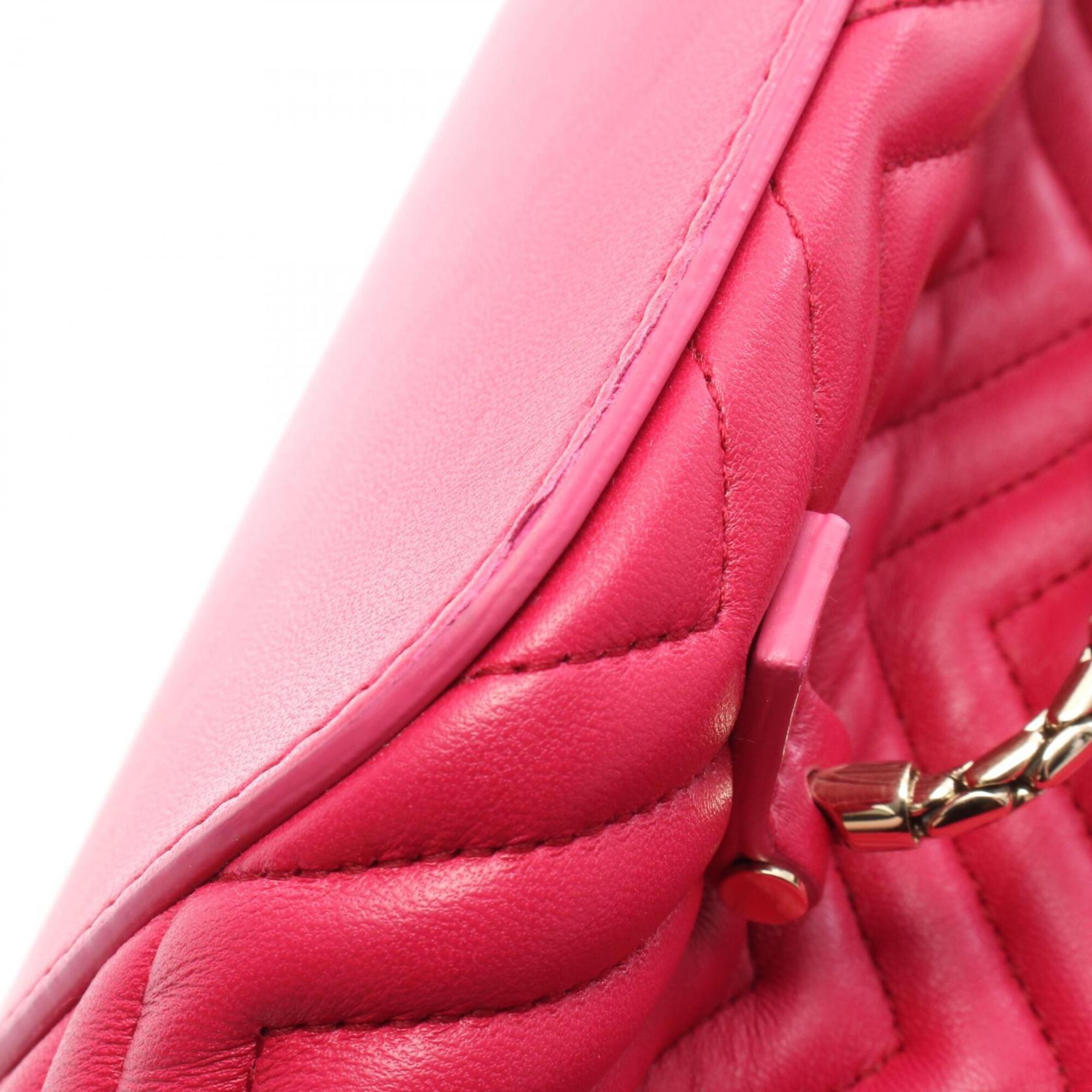 Bvlgari Pink Leather Backpack Handbag (Pre-Owned)