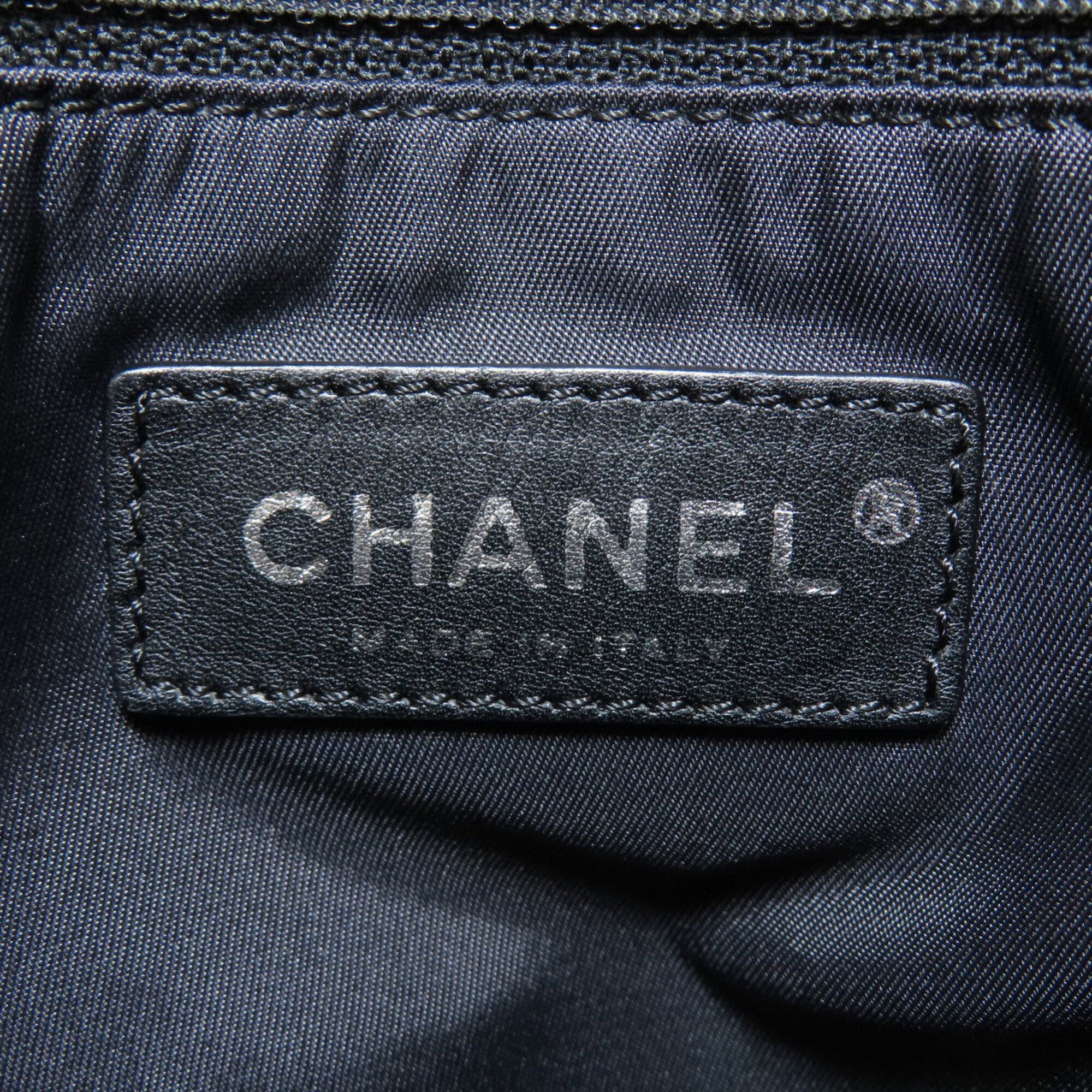 Chanel Dark Brown Nylon Jacquard Shoulder Bag (Pre-Owned)
