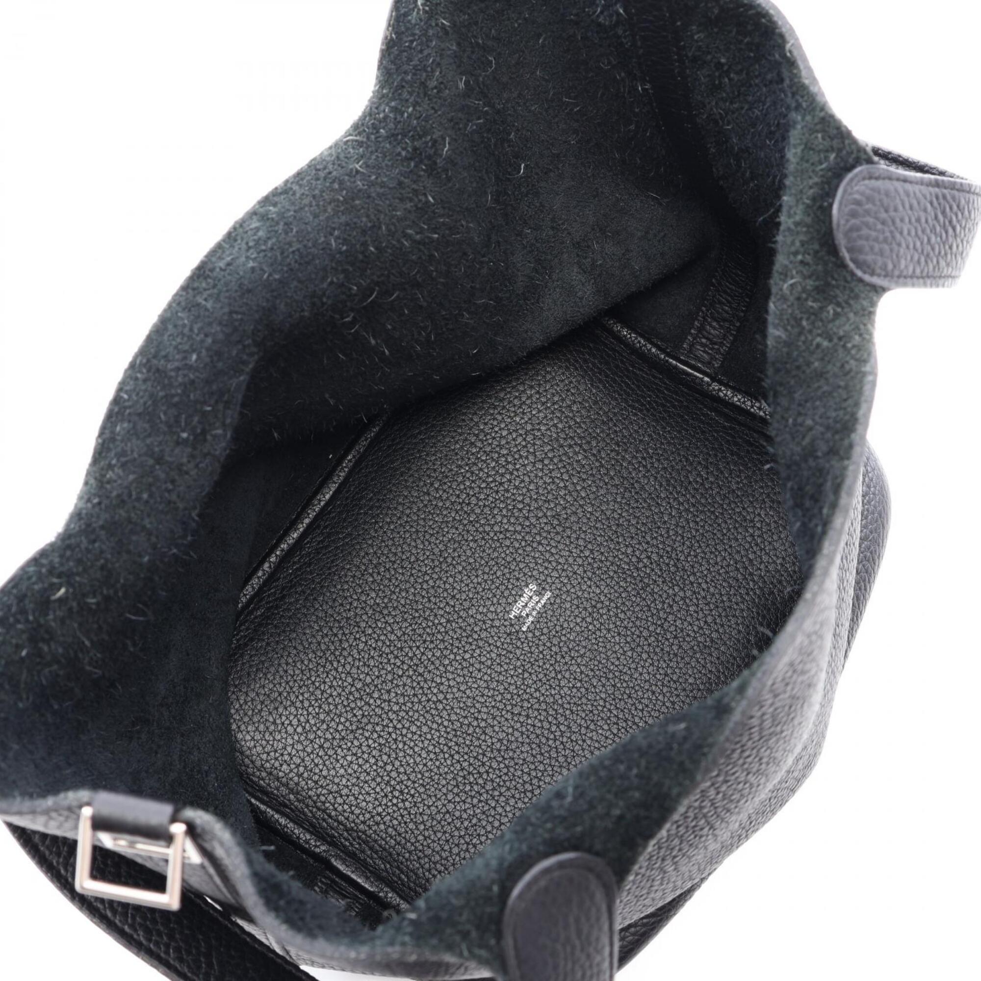 Hermes Black Taurillon Clemence Leather Handbag (Pre-Owned)