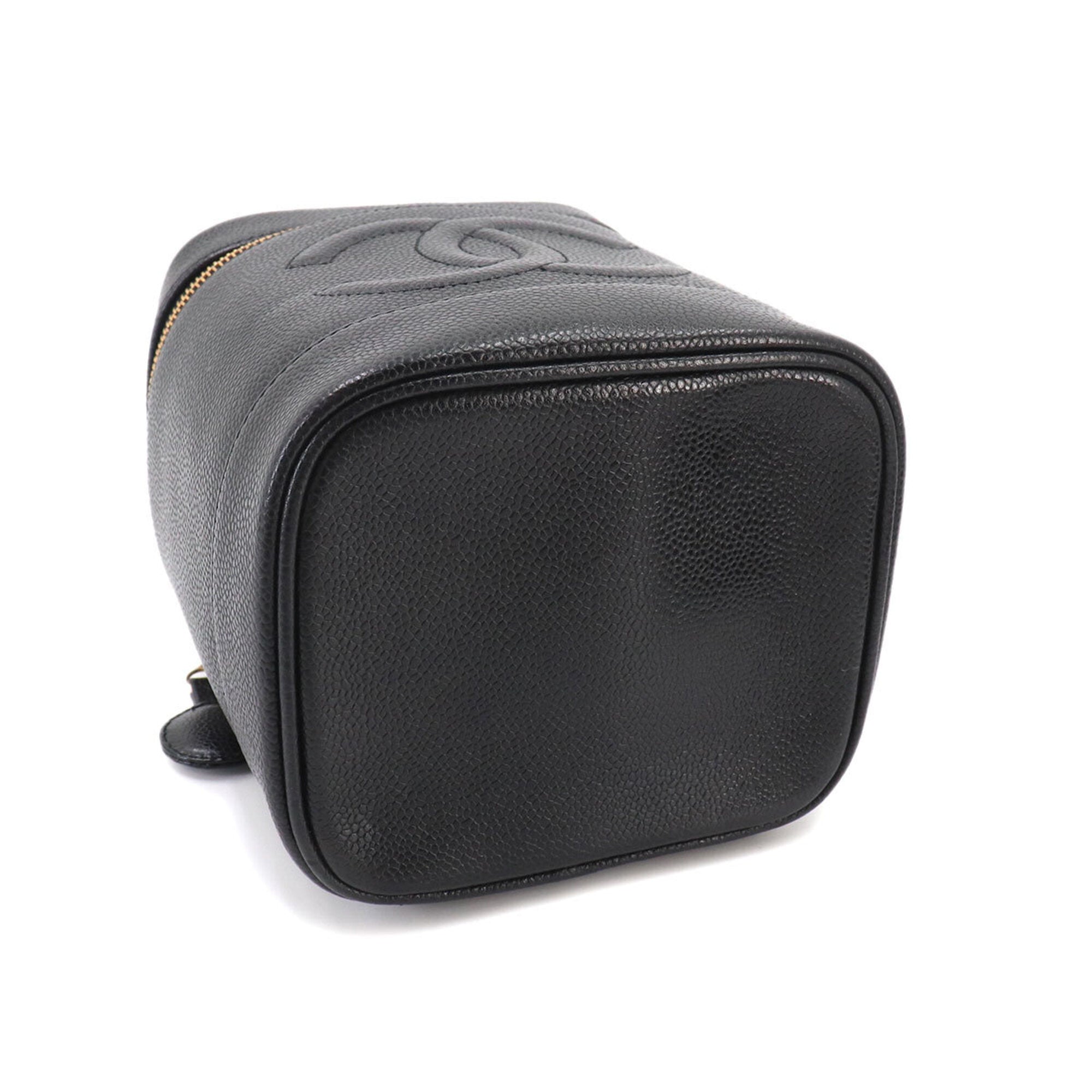 Chanel Black Grained Calfskin Handbag Vanity Bag (Pre-Owned)