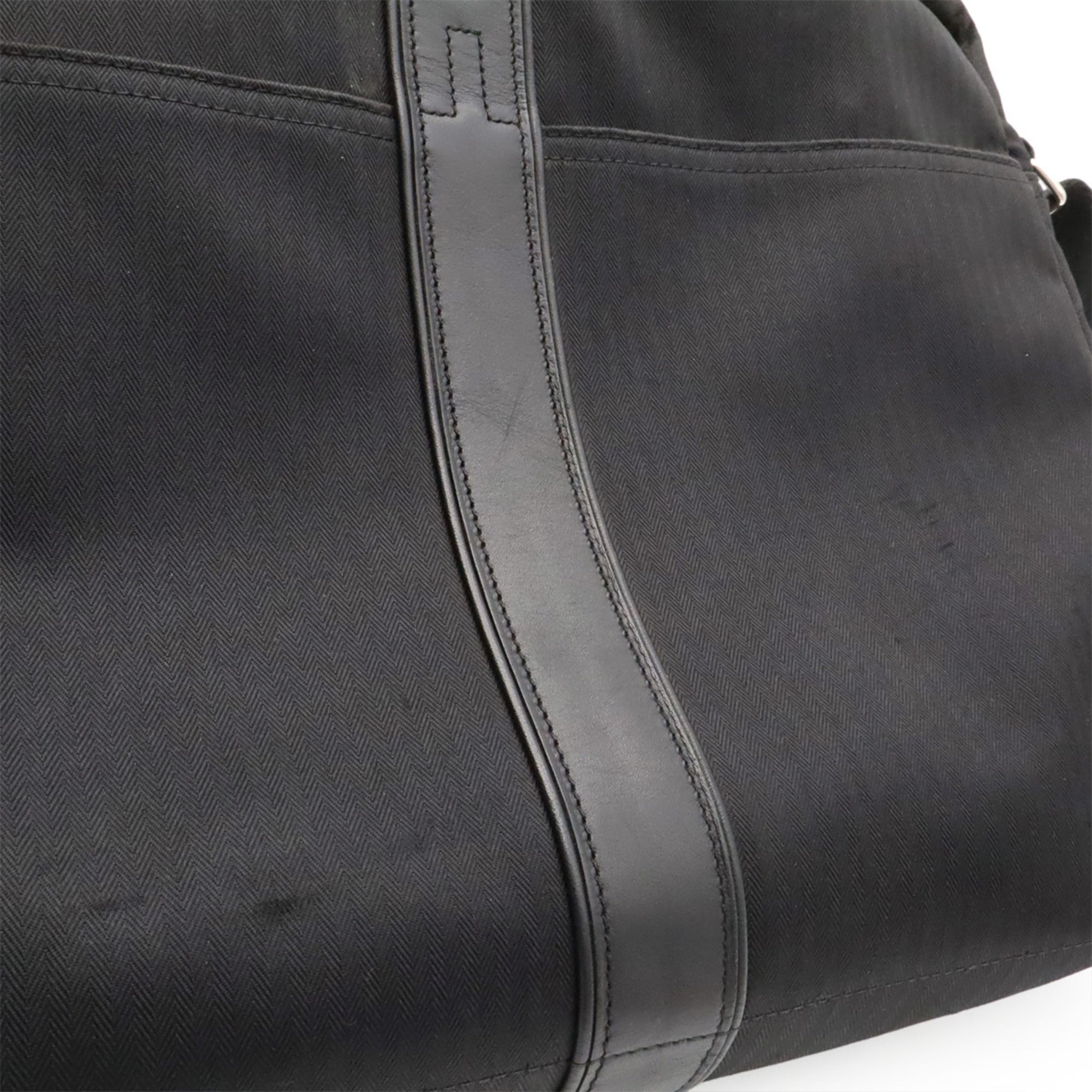 Hermes Acapulco Black Nylon Leather Handbag Shoulder Bag (Pre-Owned)