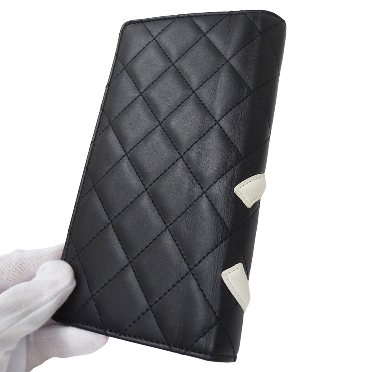 Chanel Cambon Black Leather Long Wallet (Bi-Fold) (Pre-Owned)