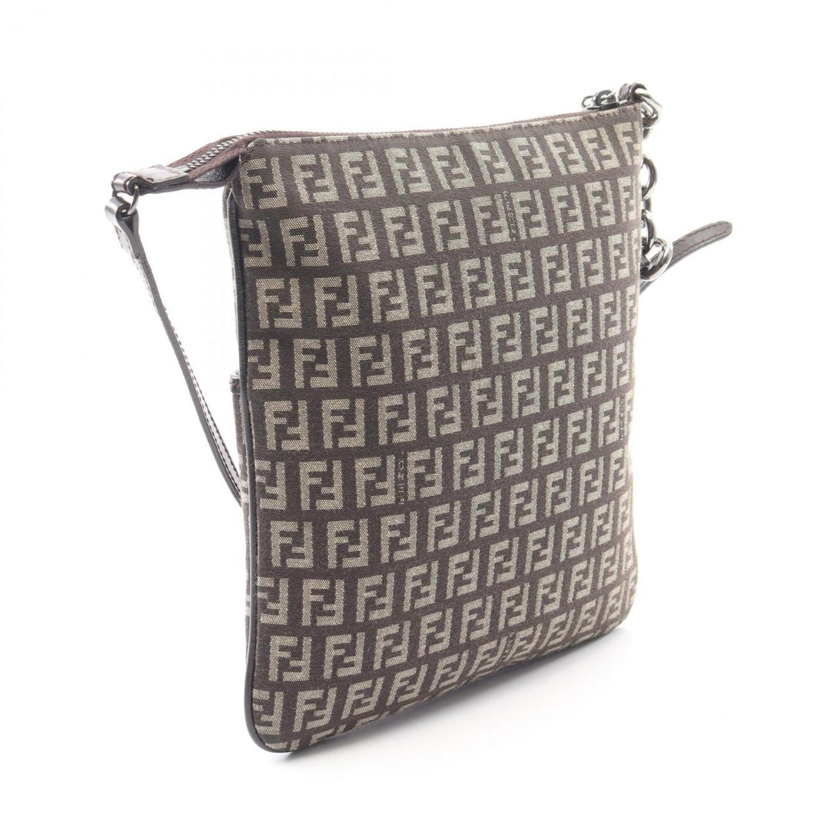 Fendi Brown Canvas Leather Shoulder Bag (Pre-Owned)