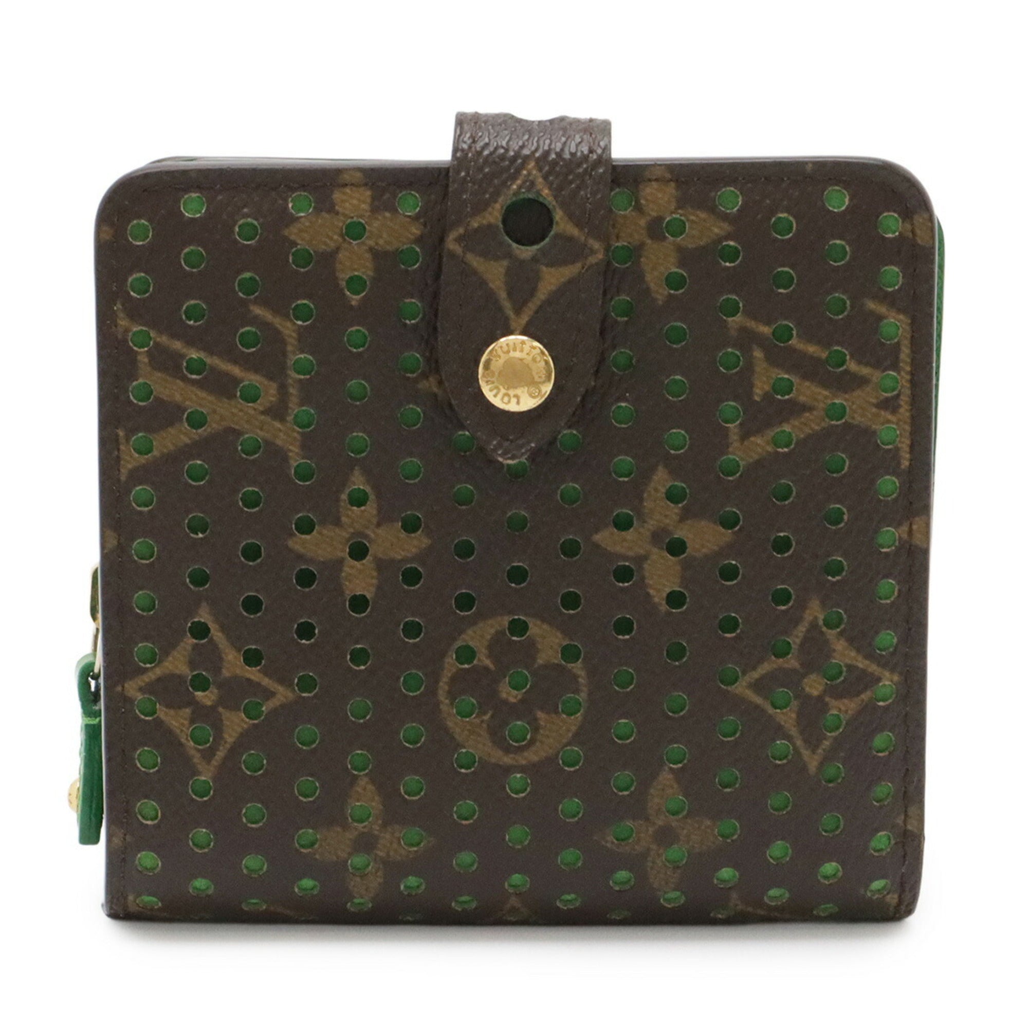 Louis Vuitton Green Monogram Vert Monogram Perforated Wallet (Bi-Fold) (Pre-Owned)