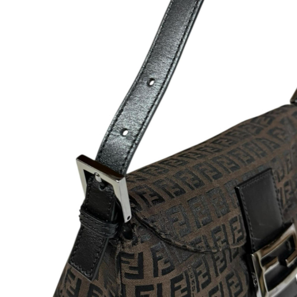 Fendi Brown Canvas Leather Handbag (Pre-Owned)