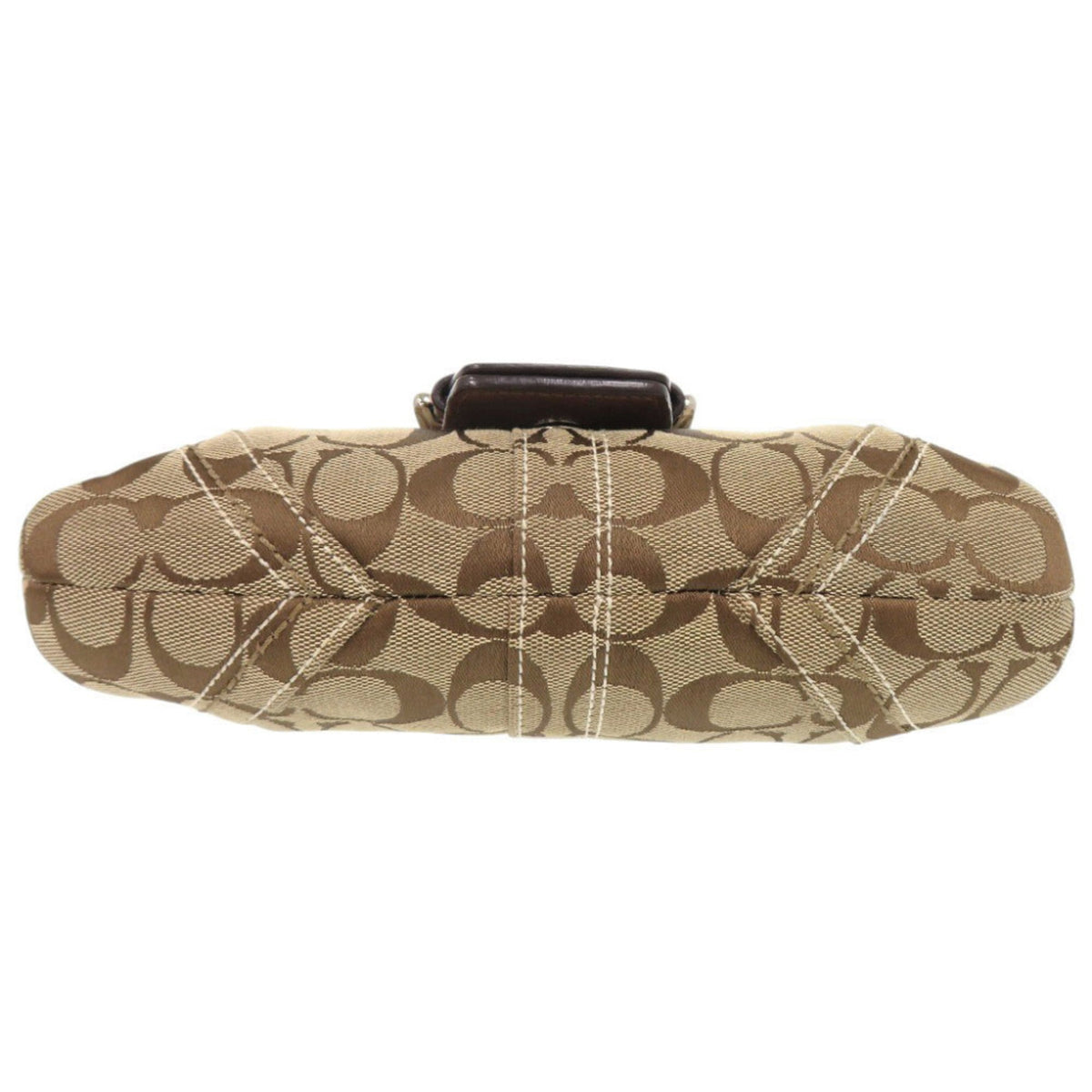 Coach Beige Brown Leather Canvas Shoulder Bag (Pre-Owned)