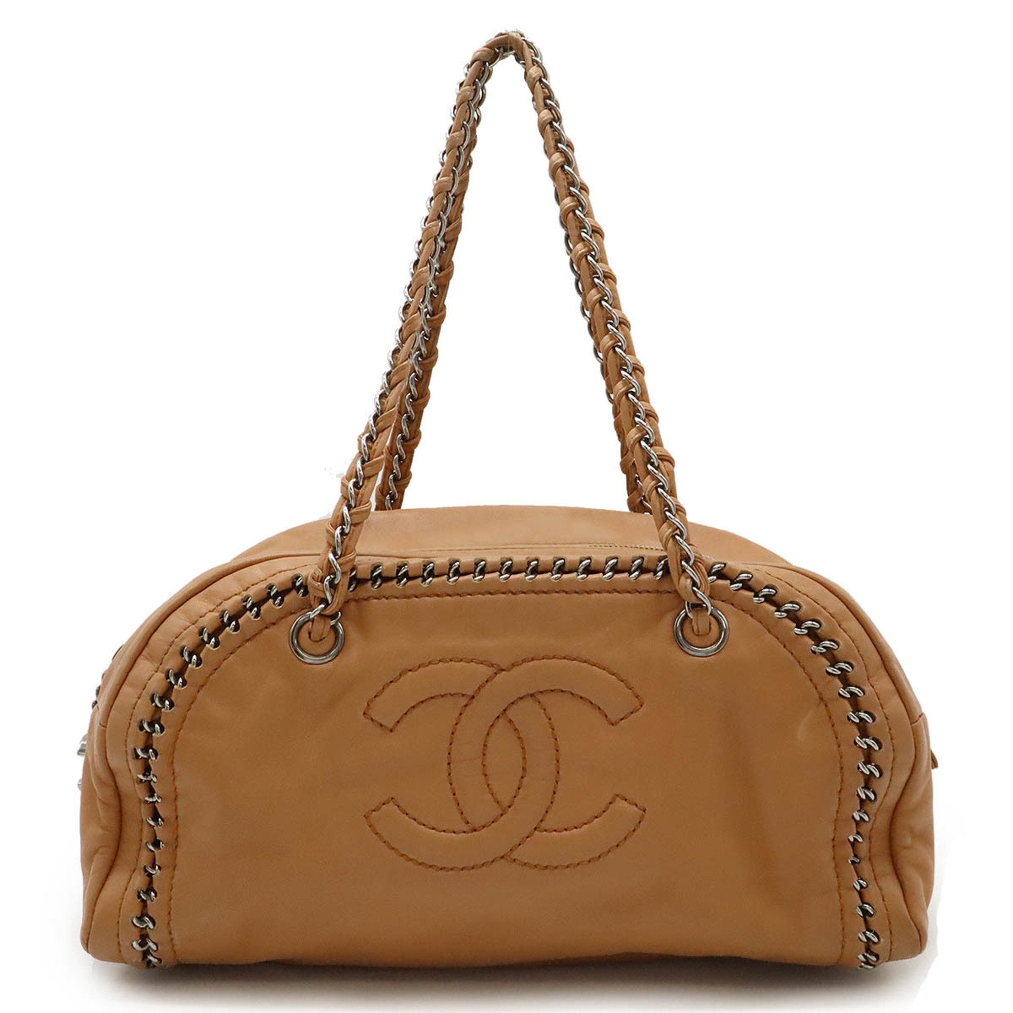 Chanel Salmon Pink Leather Shoulder Bag (Pre-Owned)
