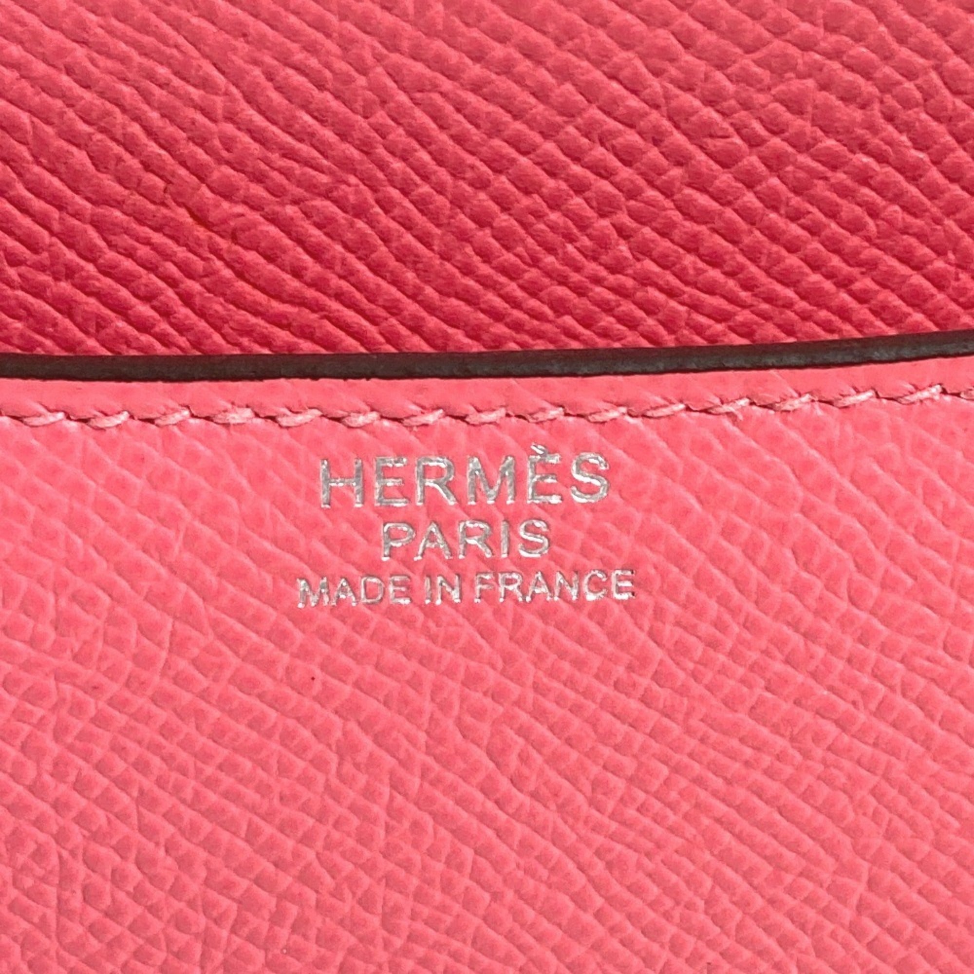 Hermes Pink Rose Azalee Epsom Leather Pochette Shoulder Bag (Pre-Owned)