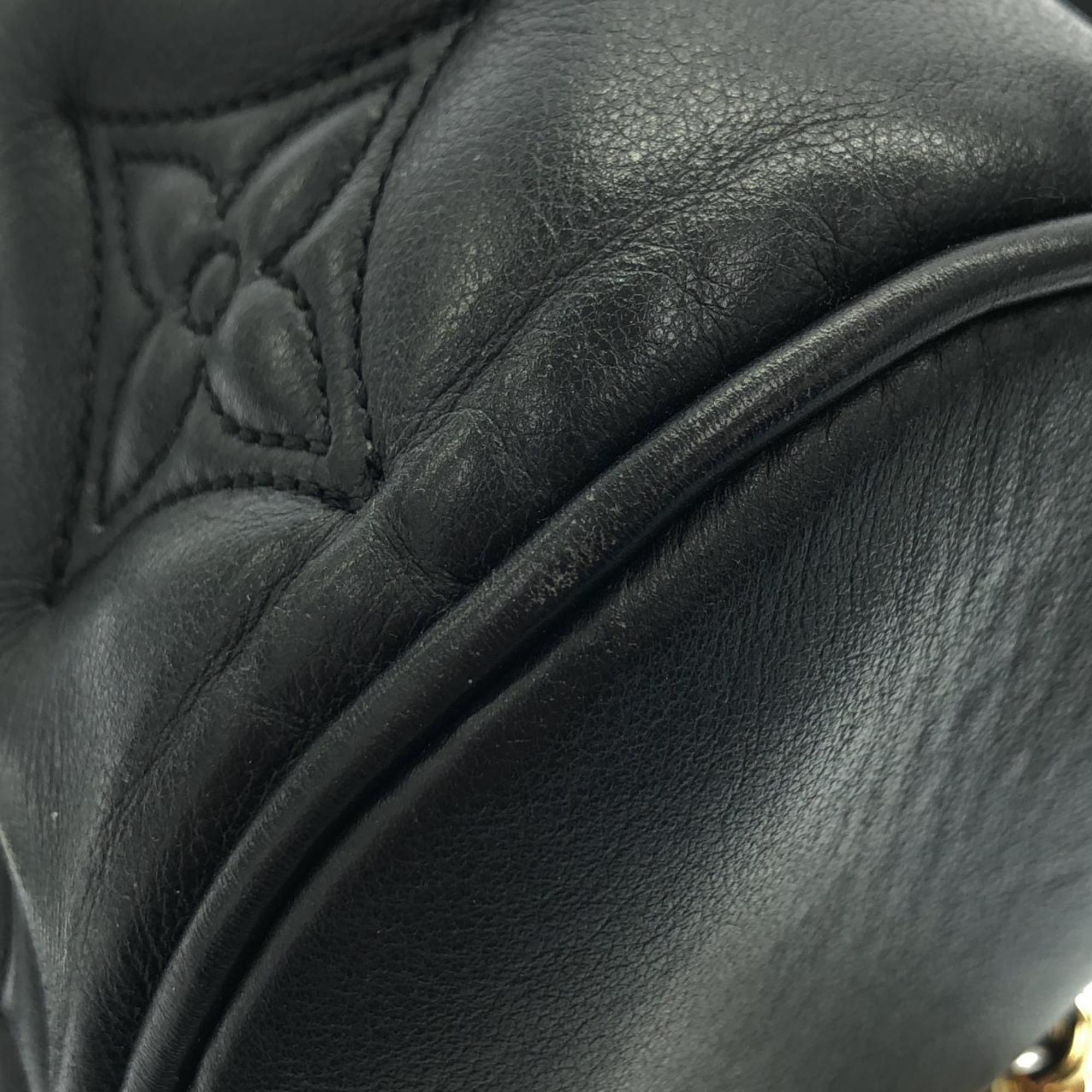Louis Vuitton Black Leather Shoulder Bag (Pre-Owned)
