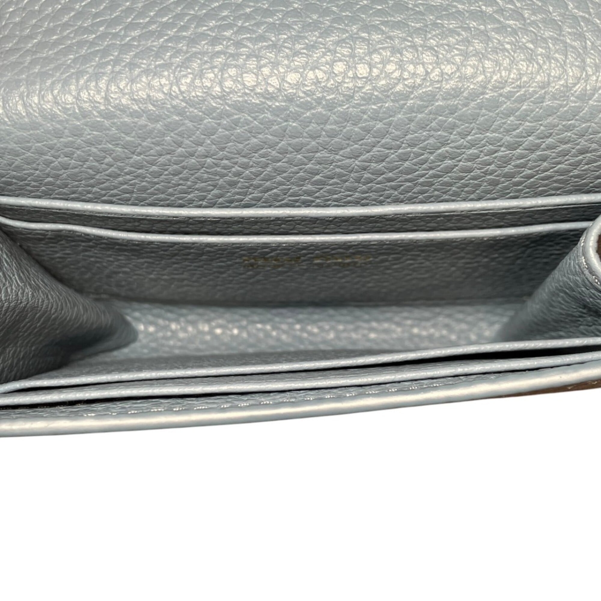 Miu Miu Light Blue Gray Leather Coin Purse/Coin Case (Pre-Owned)