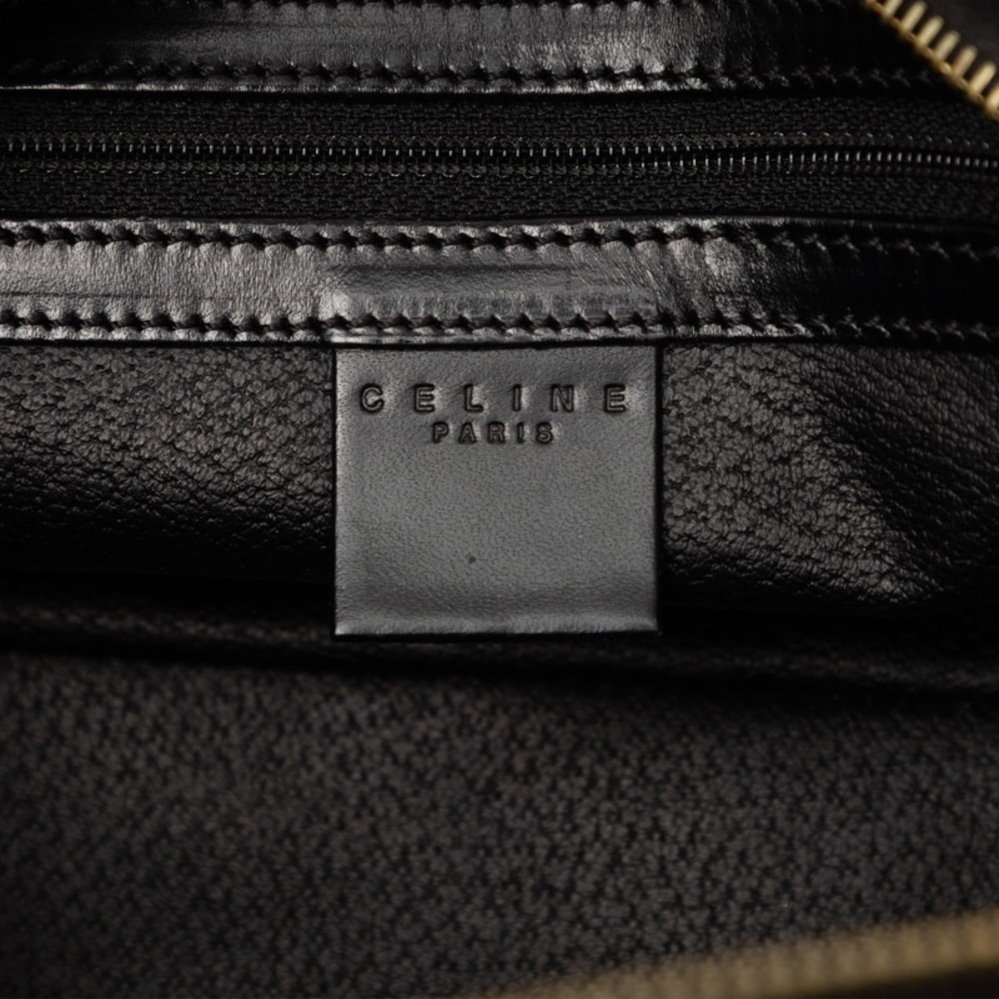 Celine Black Brown Pvc Leather Handbag (Pre-Owned)