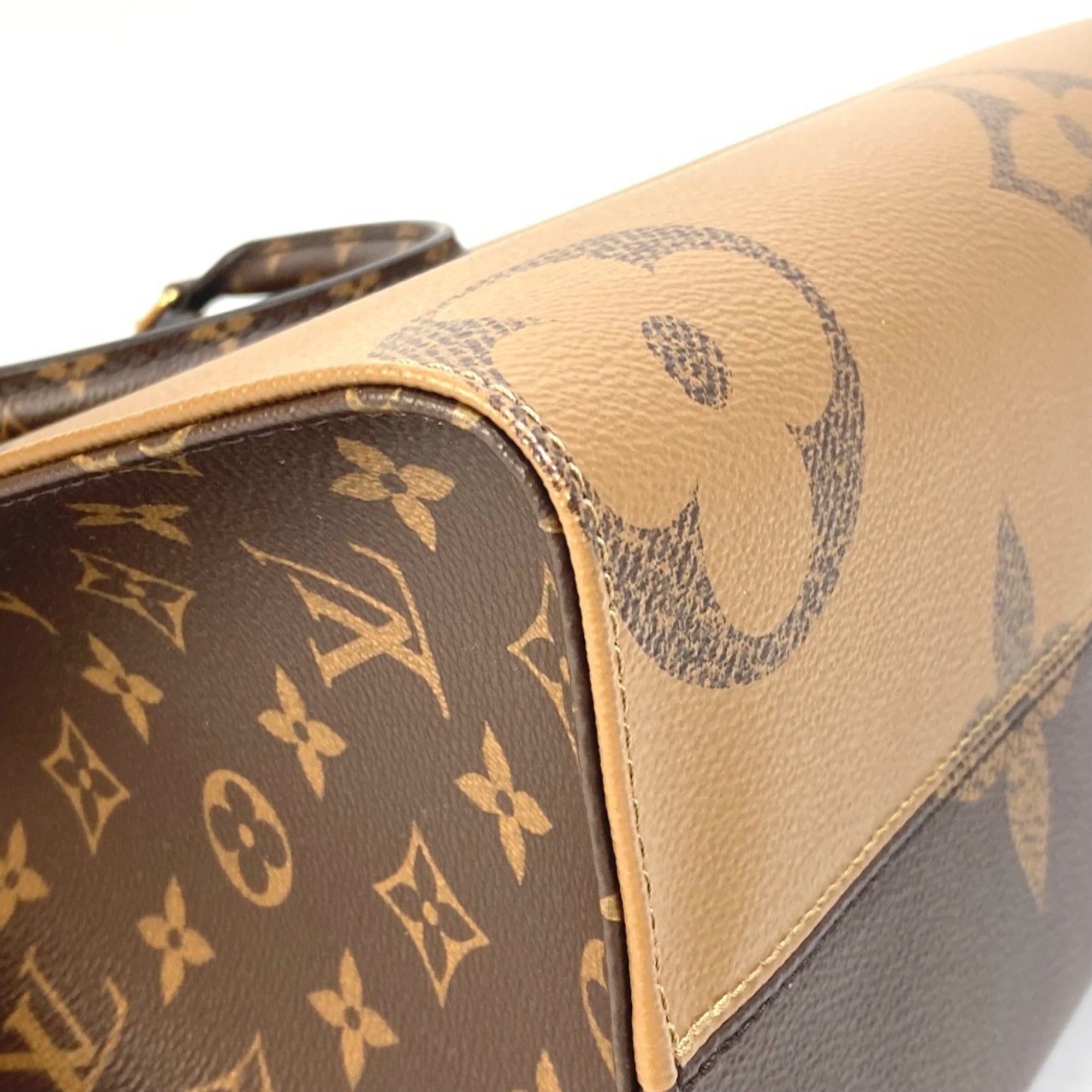 Louis Vuitton Beige Brown Monogram Shoulder Bag Tote Bag (Pre-Owned)