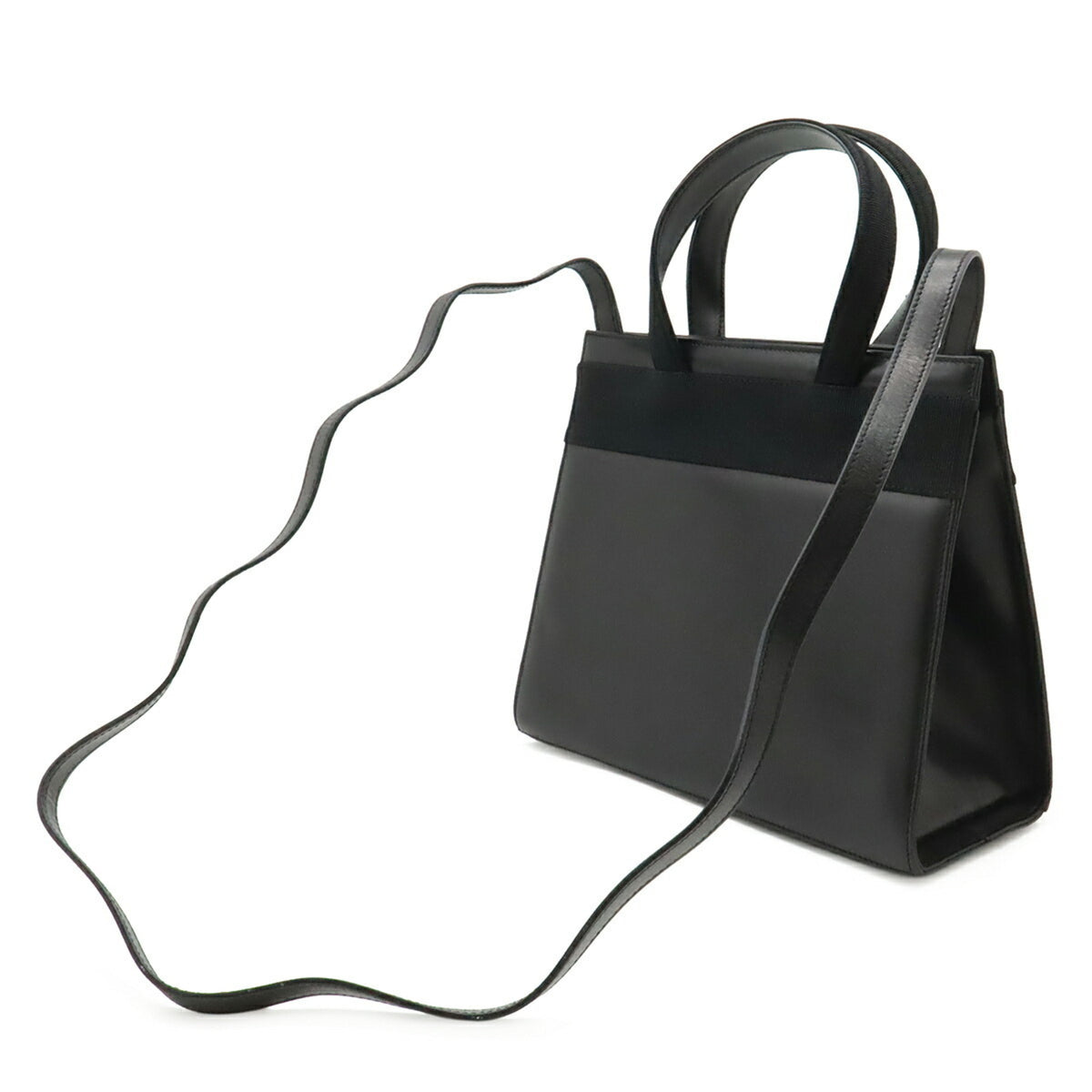 Salvatore Ferragamo Vara Black Leather Handbag Shoulder Bag (Pre-Owned)