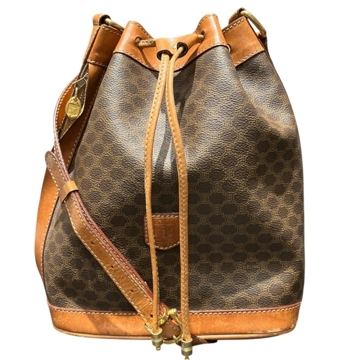 Celine Macadam Brown Leather Shoulder Bag (Pre-Owned)